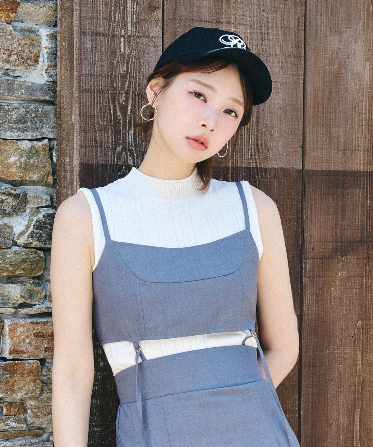 REDYAZEL「ランダムリブニット」|キャミソール|ホワイト