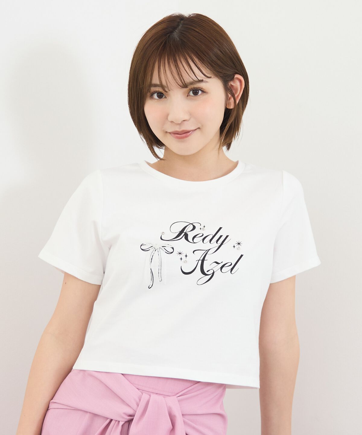 REDYAZEL「レースリボンロゴTシャツ」|Tシャツ・カットソー|