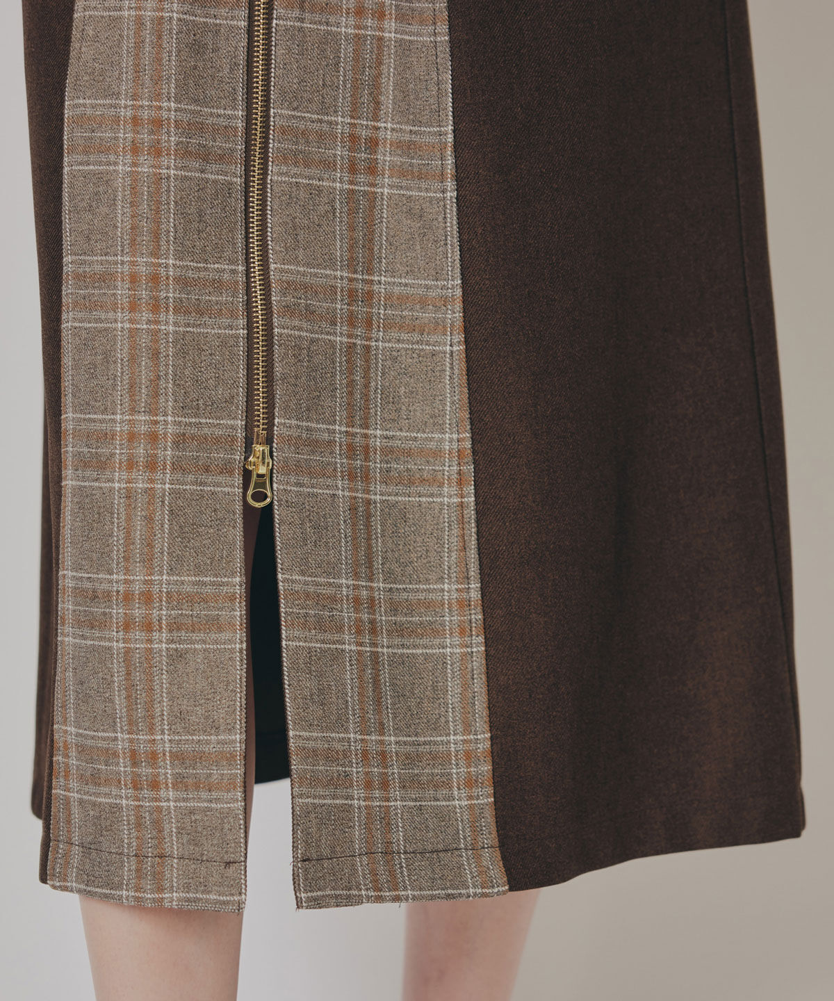 REDYAZEL「フロントジップバイカラーチェックワンピース」|ワンピース|