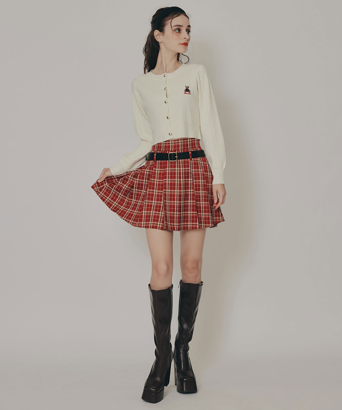 REDYAZEL「ローベルトプリーツミニスカート」|フレア|