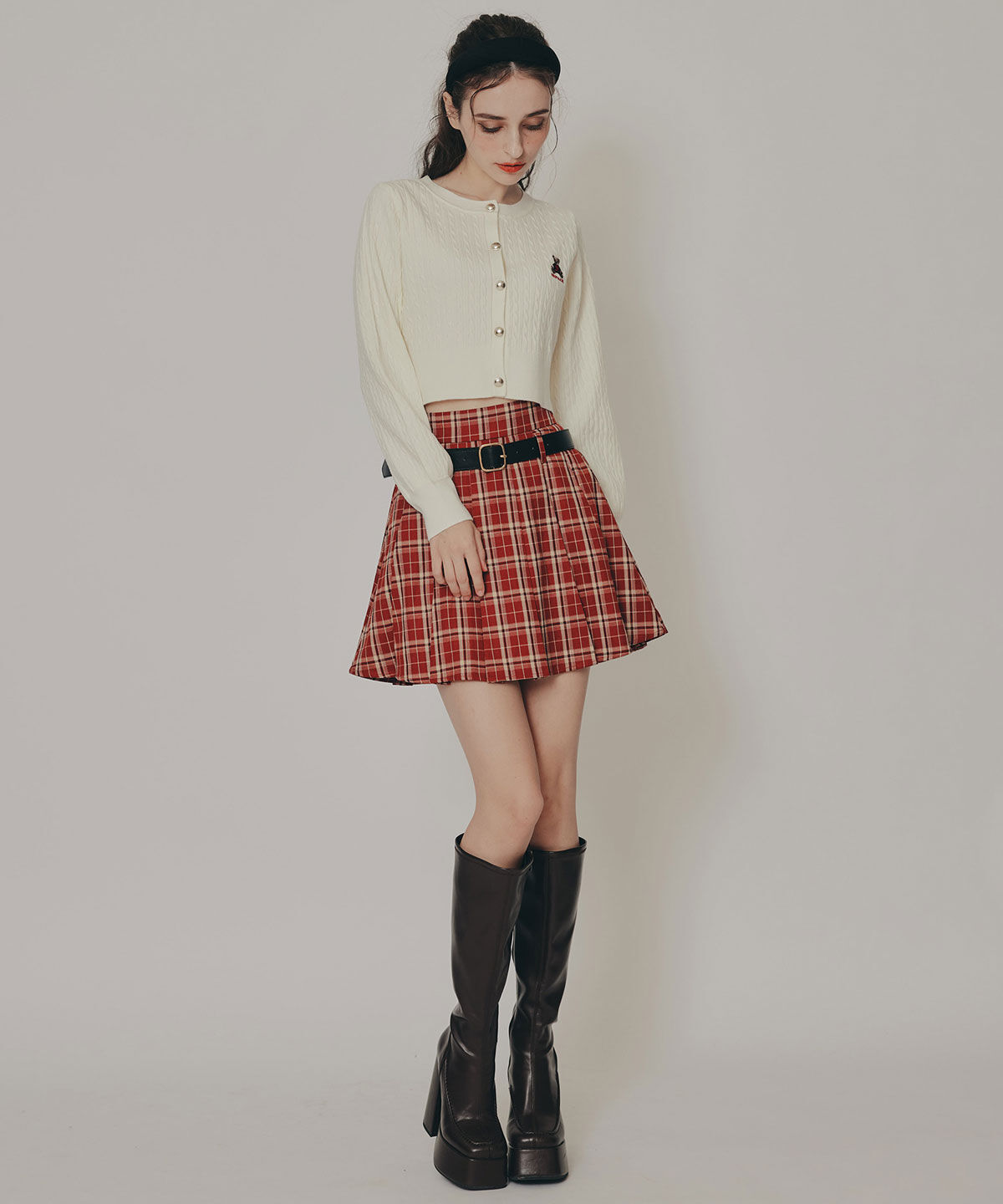 REDYAZEL「ローベルトプリーツミニスカート」|フレア|