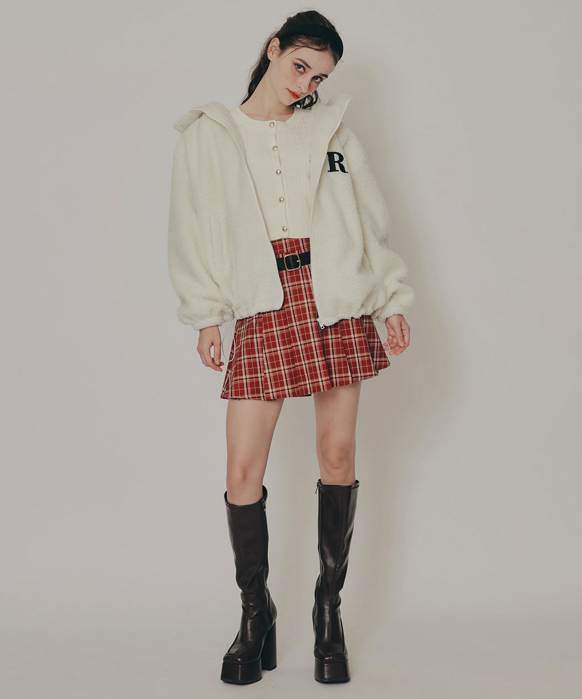 REDYAZEL「Azelyミニケーブルニットカーディガン」|カーディガン|