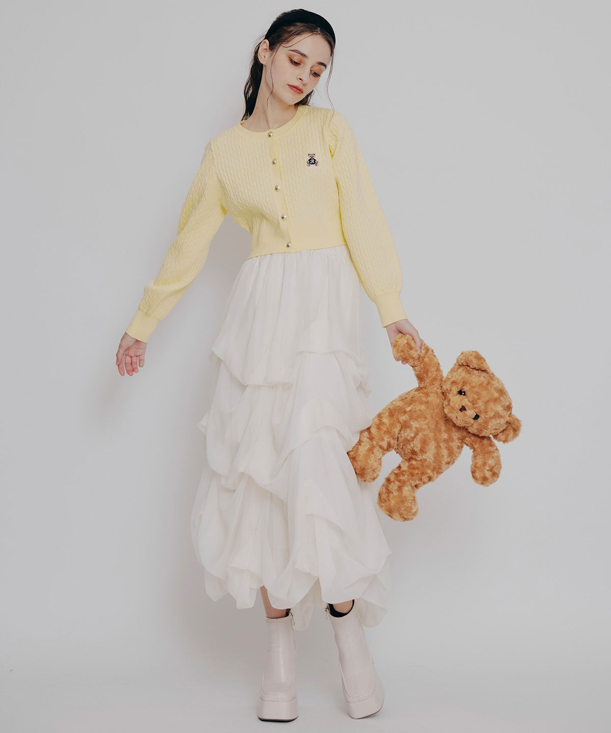 REDYAZEL「Azelyミニケーブルニットカーディガン」|カーディガン|