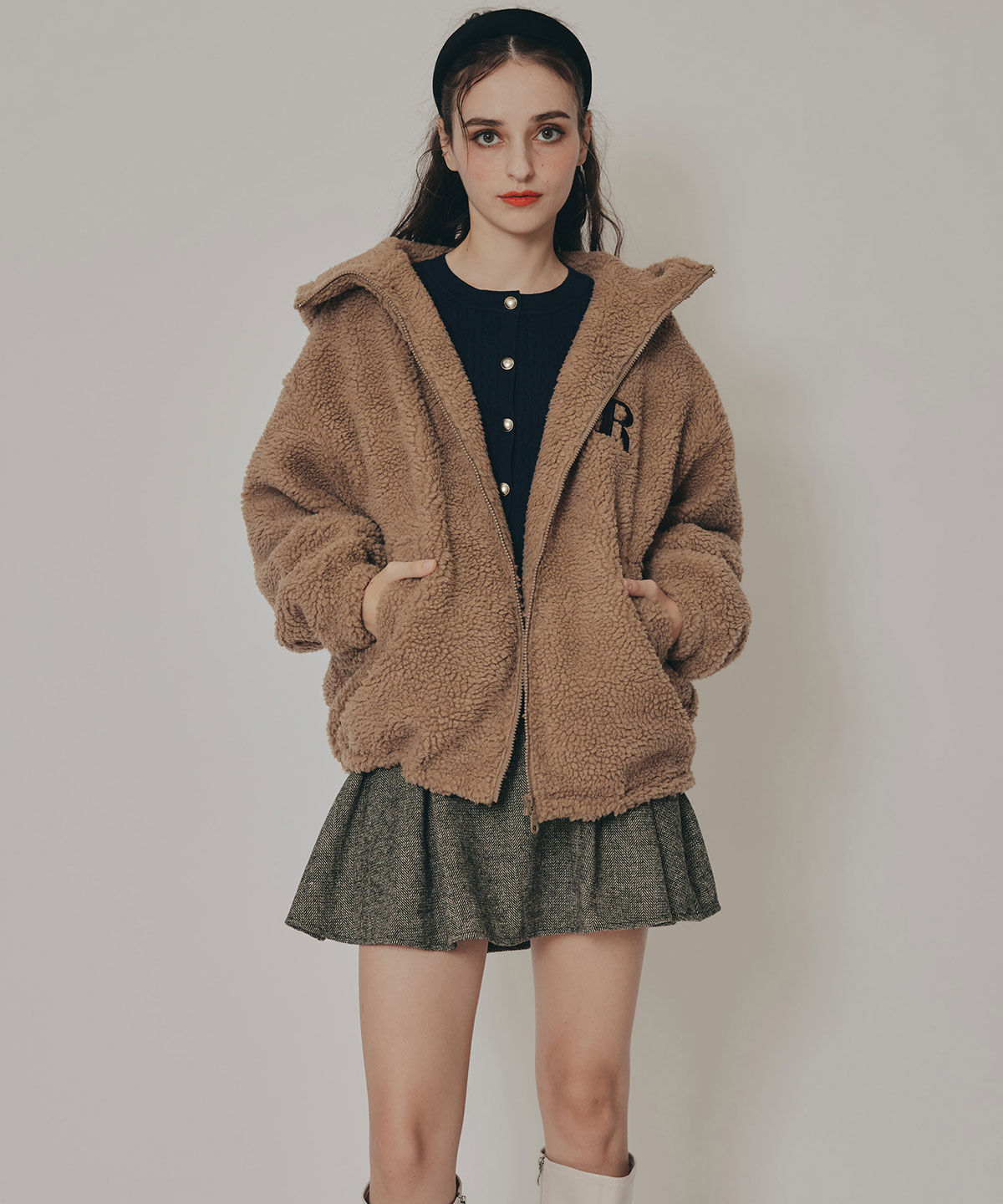 REDYAZEL「Azelyミニケーブルニットカーディガン」|カーディガン|