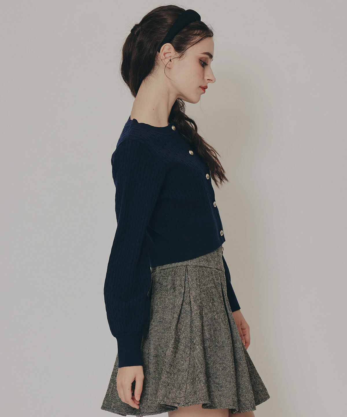 REDYAZEL「Azelyミニケーブルニットカーディガン」|カーディガン|