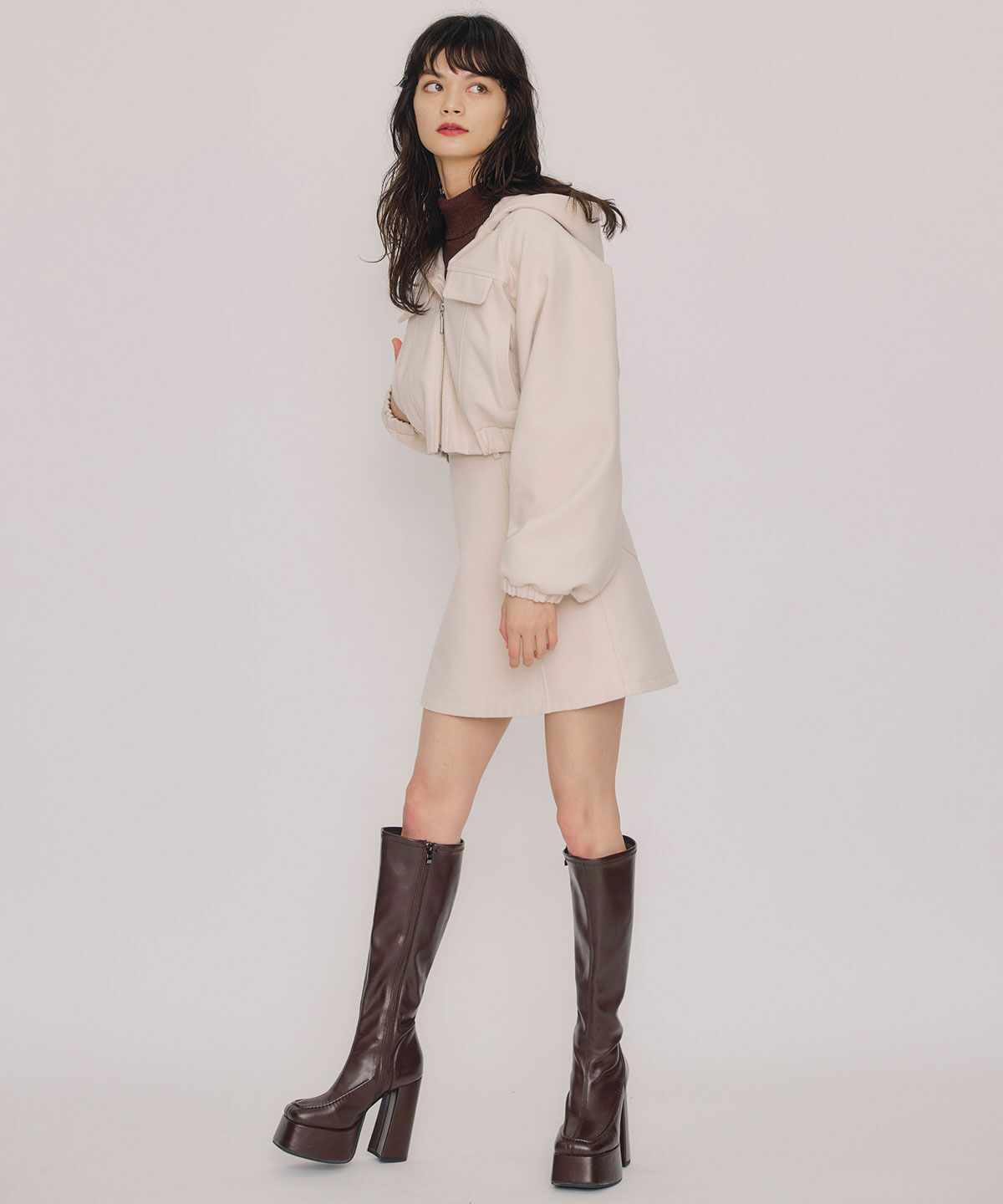 REDYAZEL「ビッグスリーブフードショートブルゾン」|ブルゾン・スタジャン|