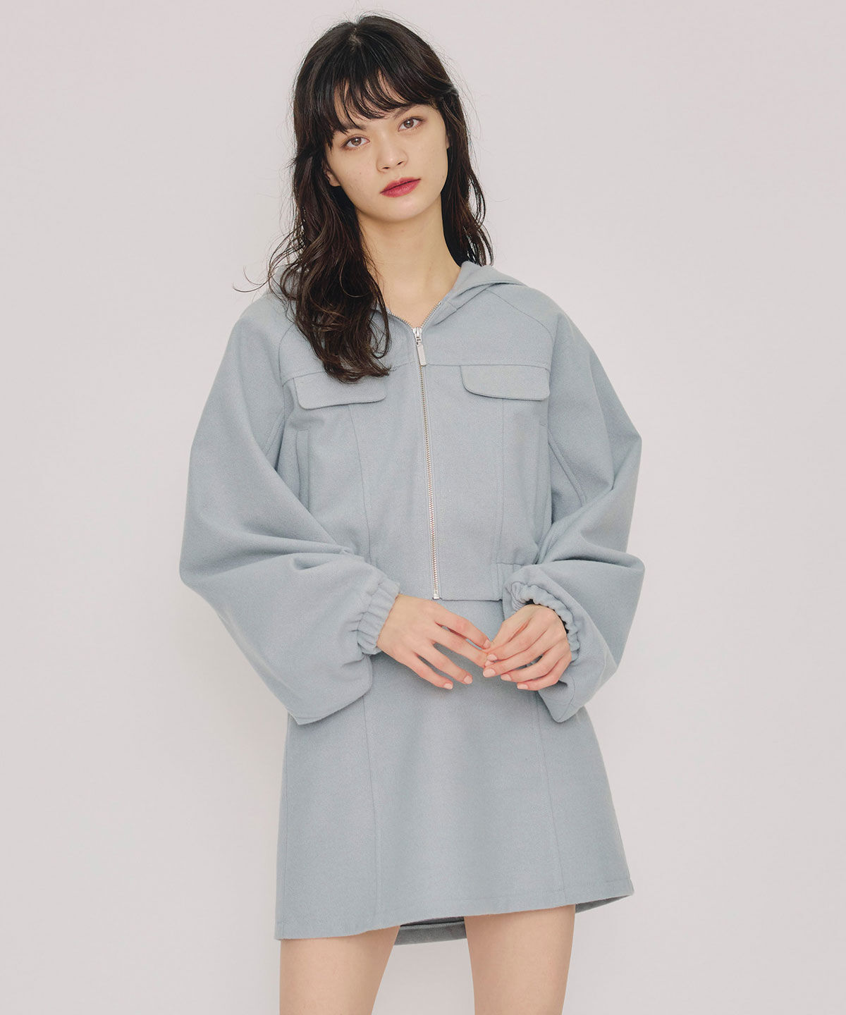 REDYAZEL「ビッグスリーブフードショートブルゾン」|ブルゾン・スタジャン|