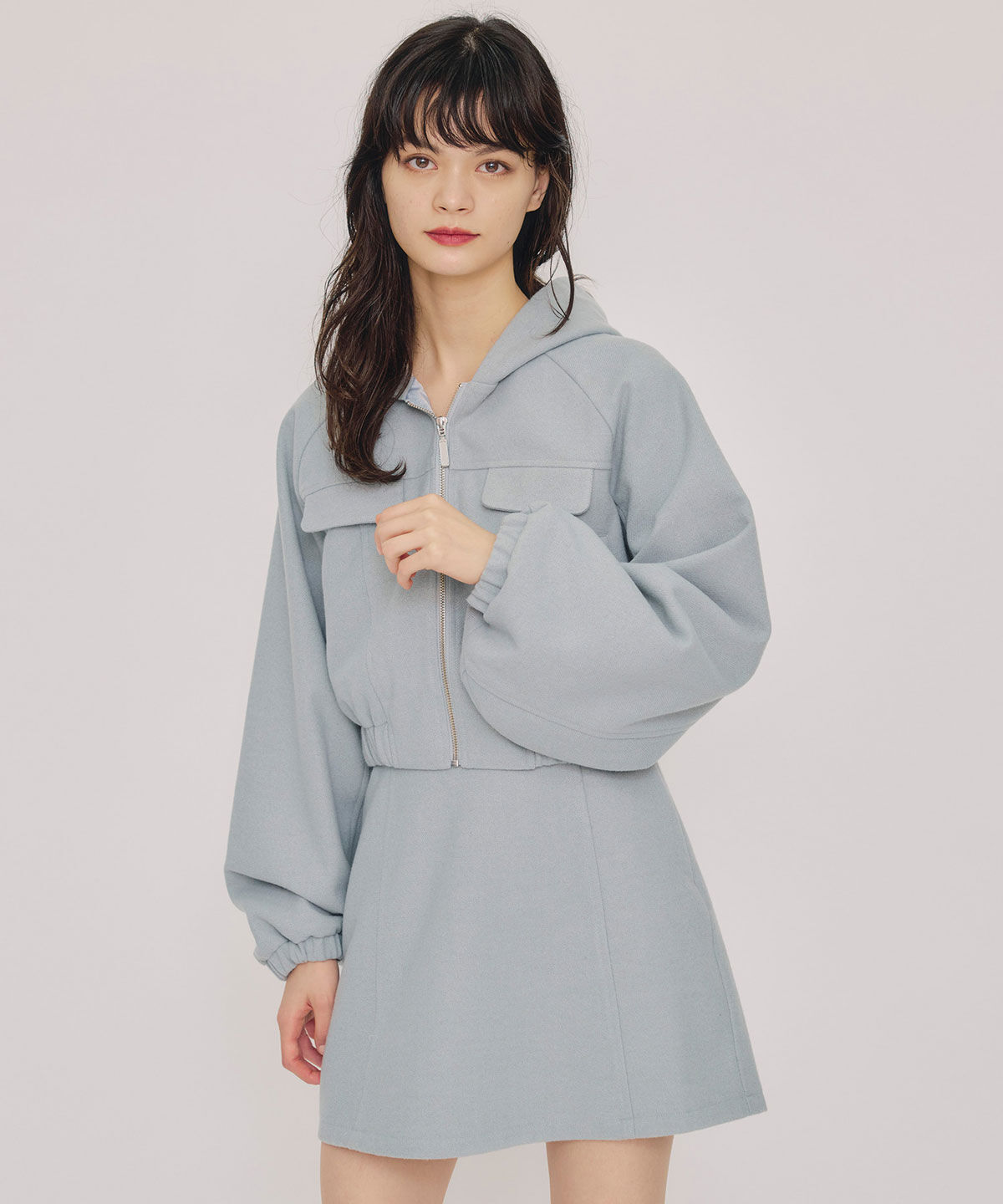 REDYAZEL「ビッグスリーブフードショートブルゾン」|ブルゾン・スタジャン|