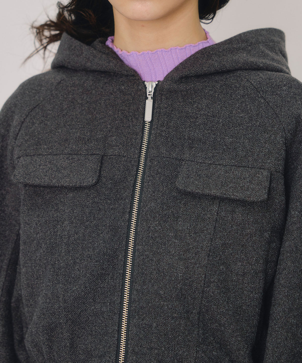 REDYAZEL「ビッグスリーブフードショートブルゾン」|ブルゾン・スタジャン|