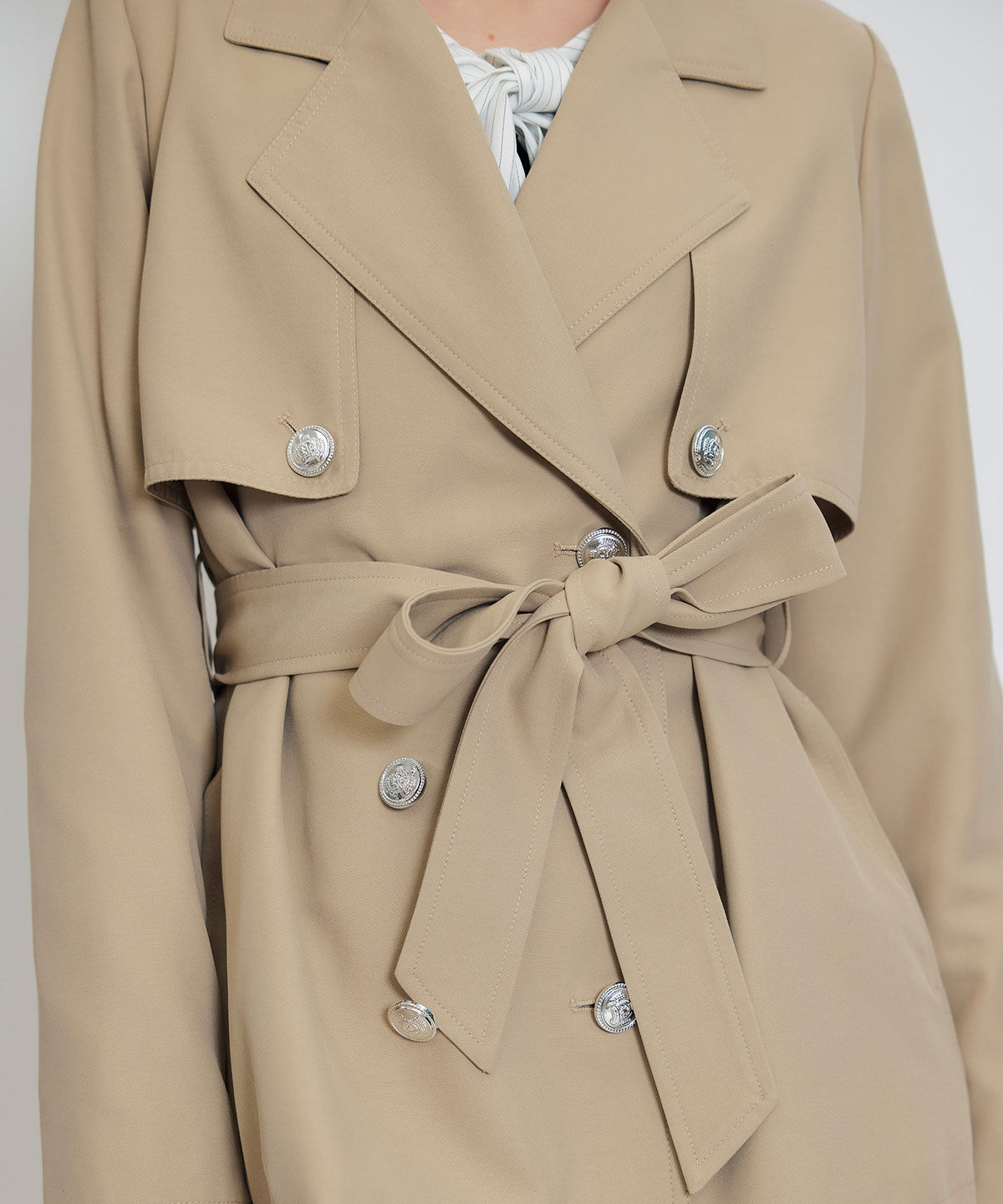 REDYAZEL「2WAYエンブレムボタンミドルトレンチコート」|トレンチコート|