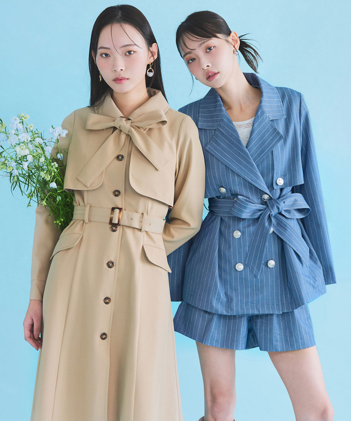 REDYAZEL「2WAYエンブレムボタンミドルトレンチコート」|トレンチコート|