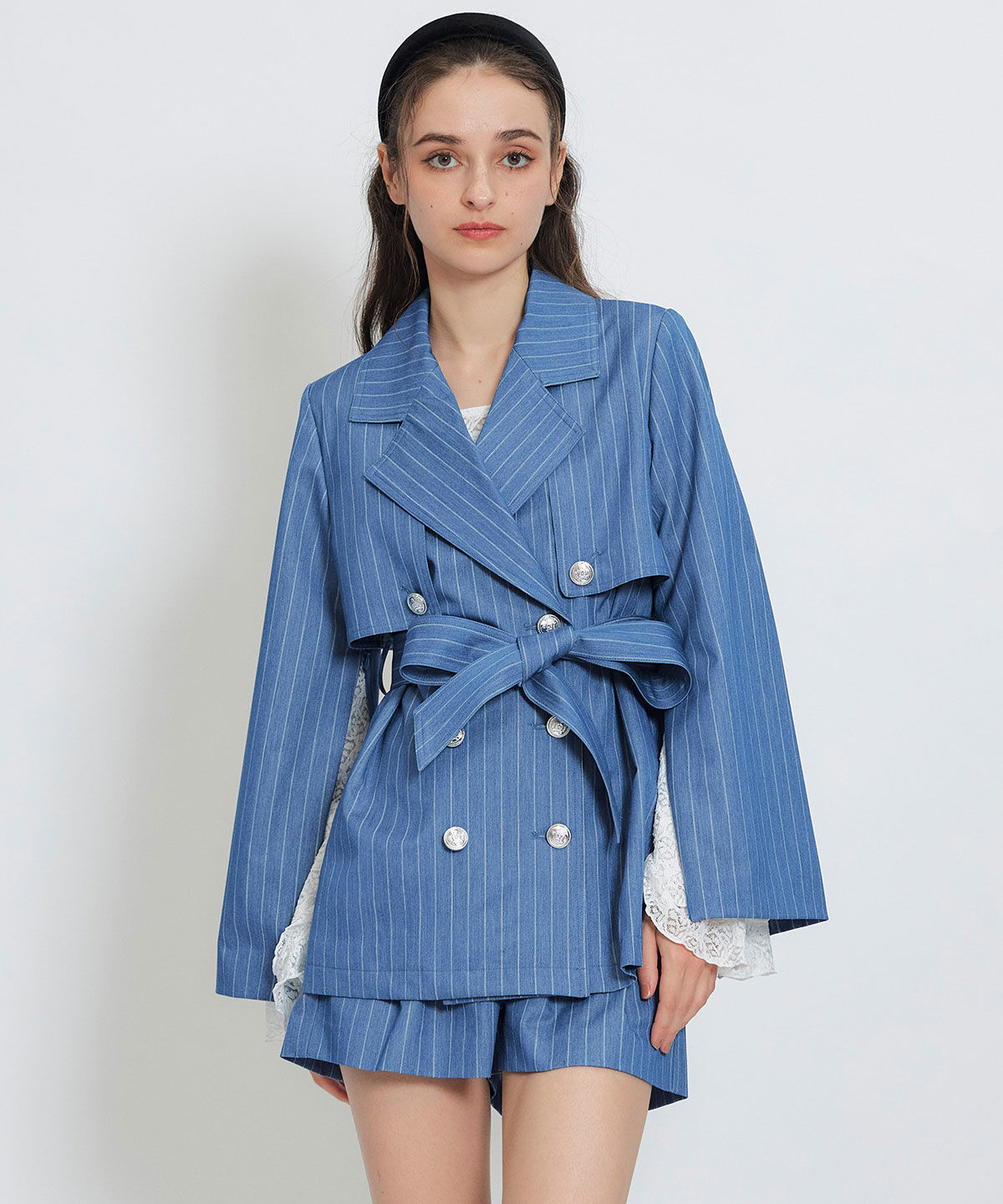 REDYAZEL「2WAYエンブレムボタンミドルトレンチコート」|トレンチコート|