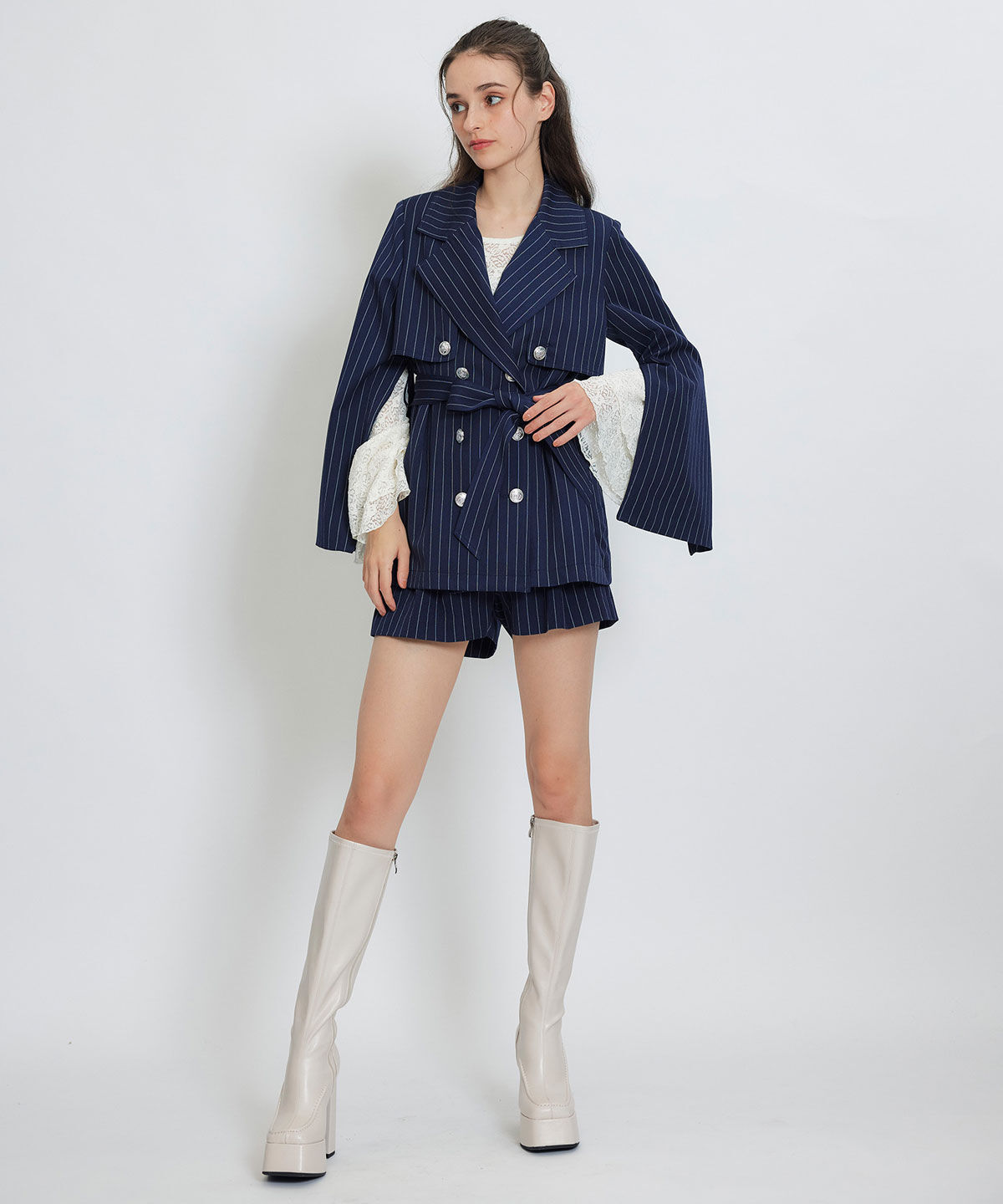 REDYAZEL「2WAYエンブレムボタンミドルトレンチコート」|トレンチコート|