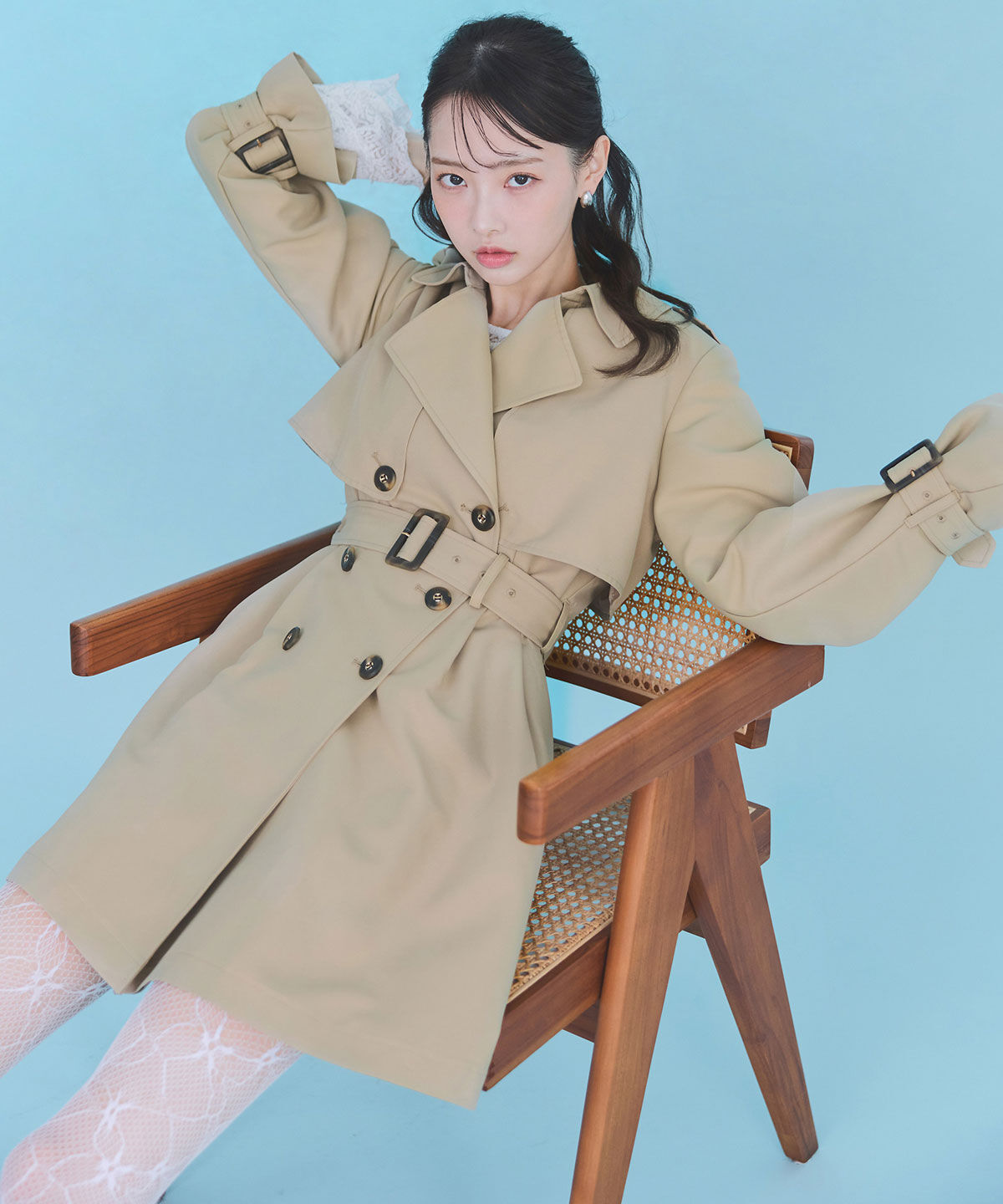 REDYAZEL「ウエストベルトショートトレンチコート」|トレンチコート|
