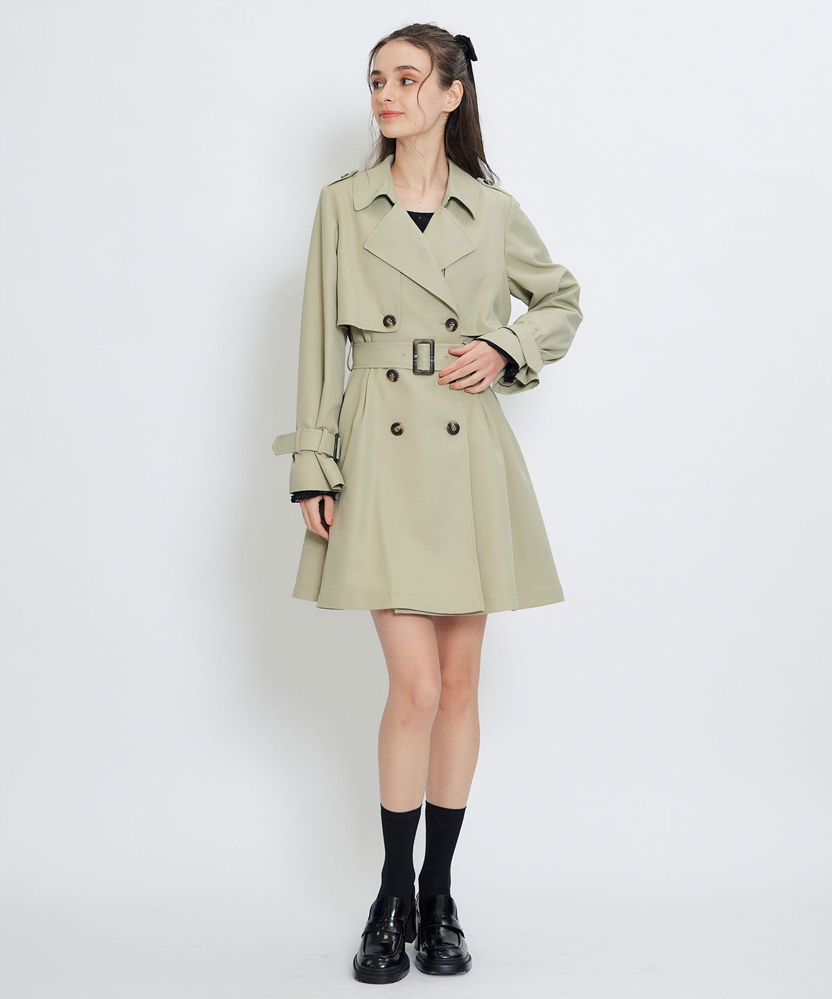REDYAZEL「ウエストベルトショートトレンチコート」|トレンチコート|
