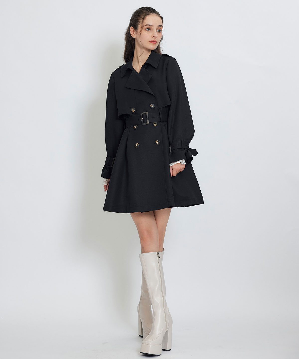 REDYAZEL「ウエストベルトショートトレンチコート」|トレンチコート|