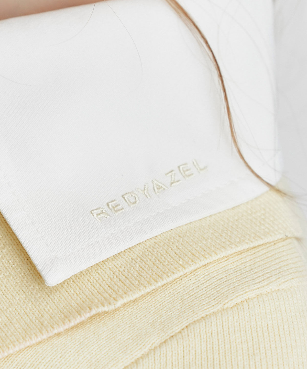 REDYAZEL「ダブルカラーハーフスリーブニットプルオーバー」|ニット・セーター|