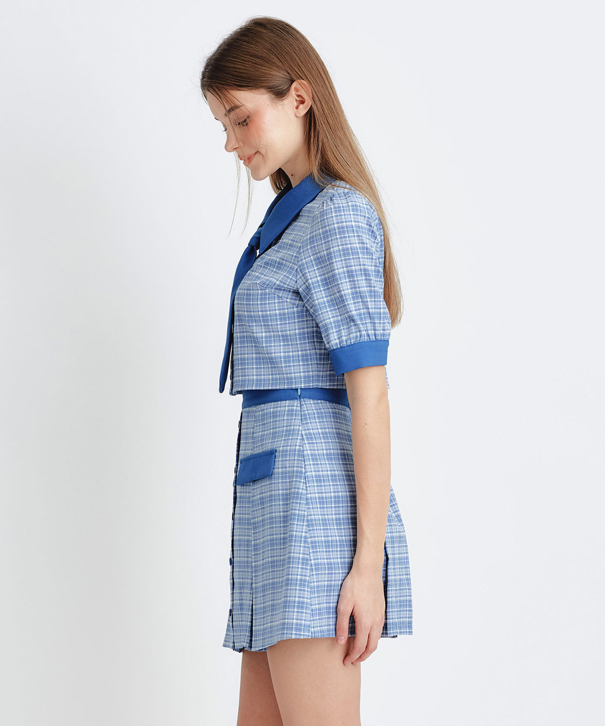 REDYAZEL「ﾌﾟﾚｯﾋﾟｰﾈｸﾀｲﾁｪｯｸﾌﾞﾗｳｽ&times;ﾌﾟﾘｰﾂﾐﾆｽｶｰﾄｾ  」|ワンピース|