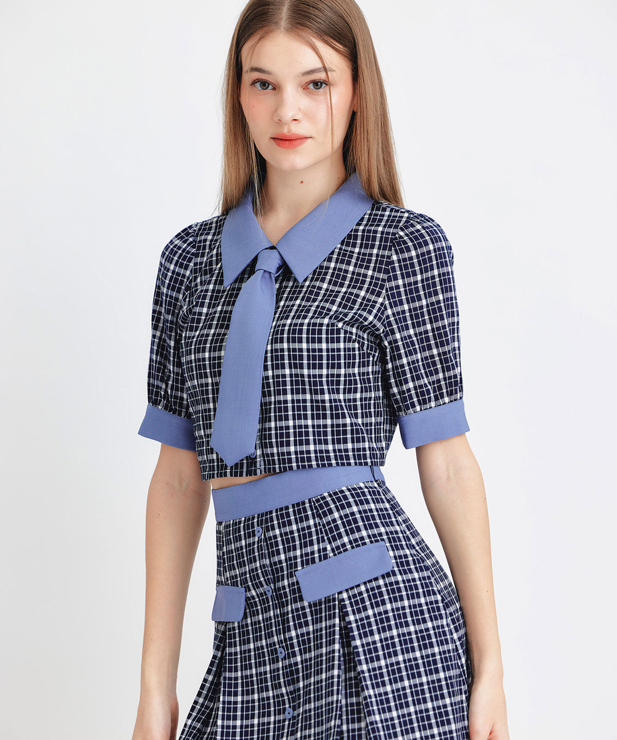 REDYAZEL「ﾌﾟﾚｯﾋﾟｰﾈｸﾀｲﾁｪｯｸﾌﾞﾗｳｽ&times;ﾌﾟﾘｰﾂﾐﾆｽｶｰﾄｾ  」|ワンピース|