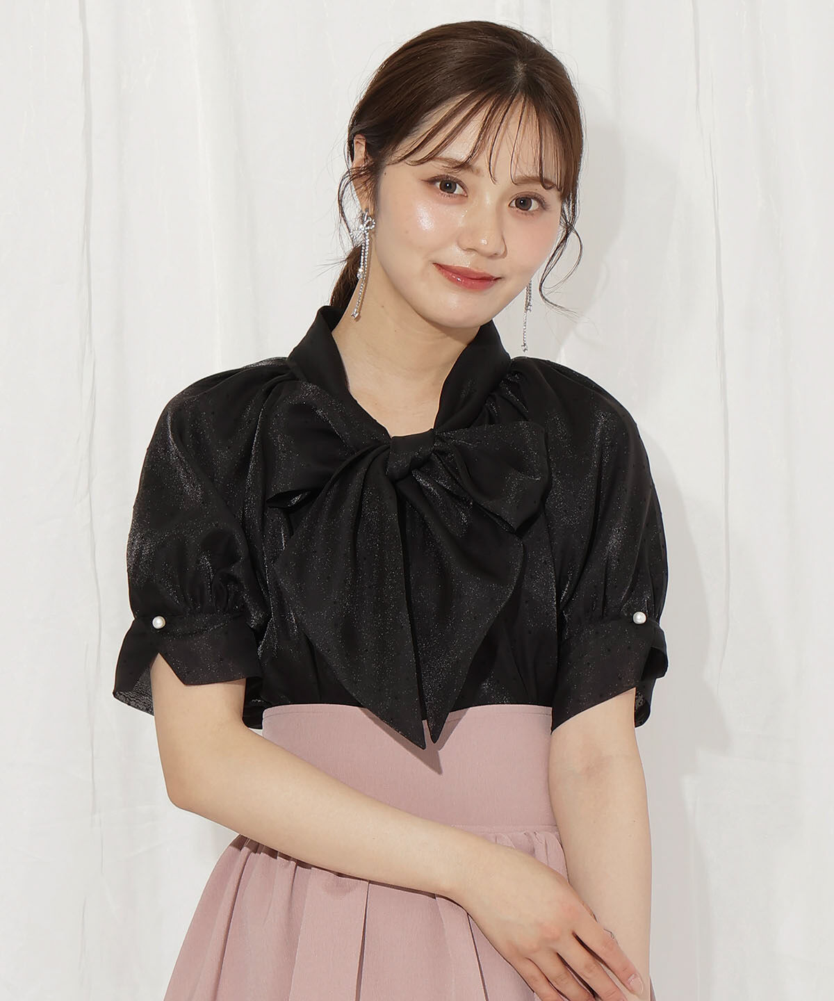 WILLSELECTION「リボンタイラグランパフブラウス」|シャツ・ブラウス|