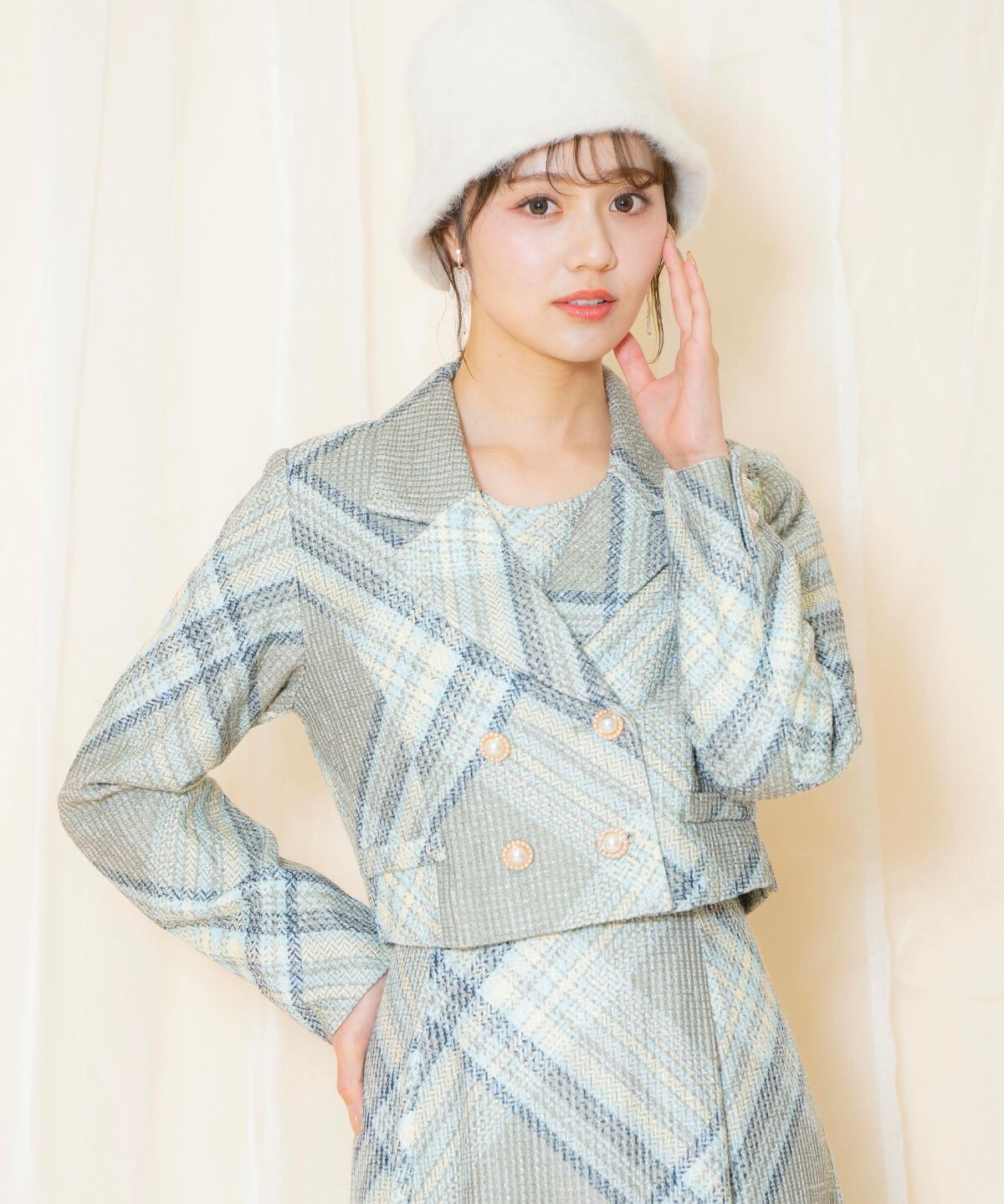 WILLSELECTION「ツイードチェックショートジャケット」|テーラードジャケット|