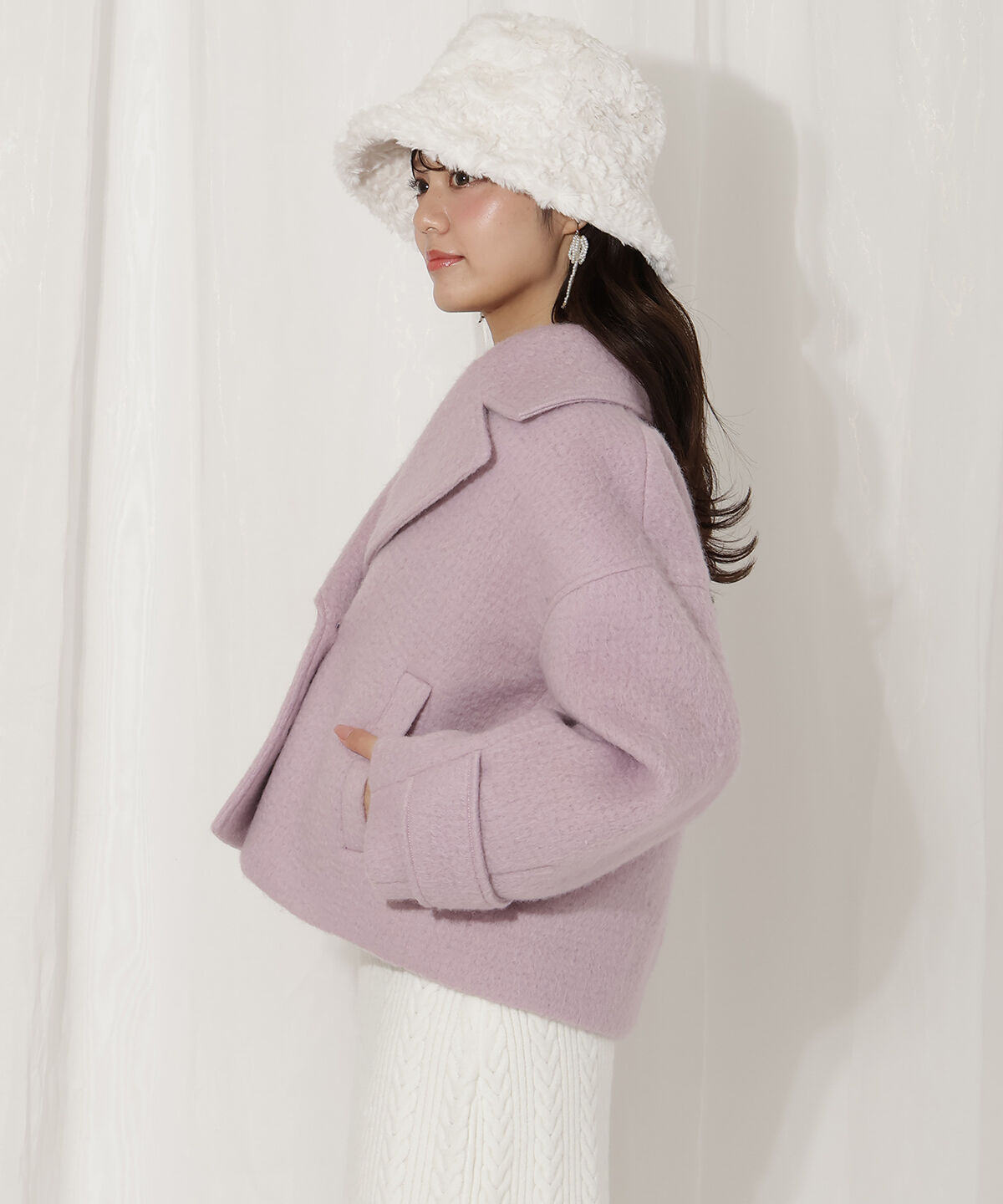 WILLSELECTION「Wボタンシャギーショートコート」|その他|