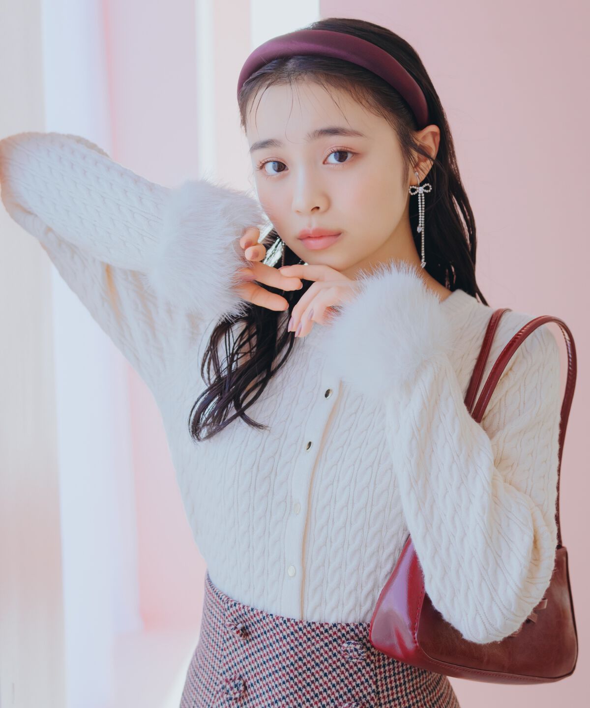 WILLSELECTION「ファーカフスケーブルカーディガン」|カーディガン|オフ