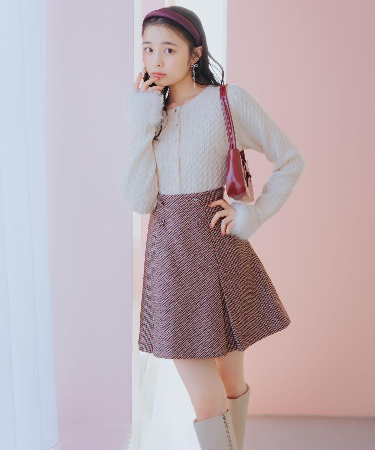 WILLSELECTION「ファーカフスケーブルカーディガン」|カーディガン|