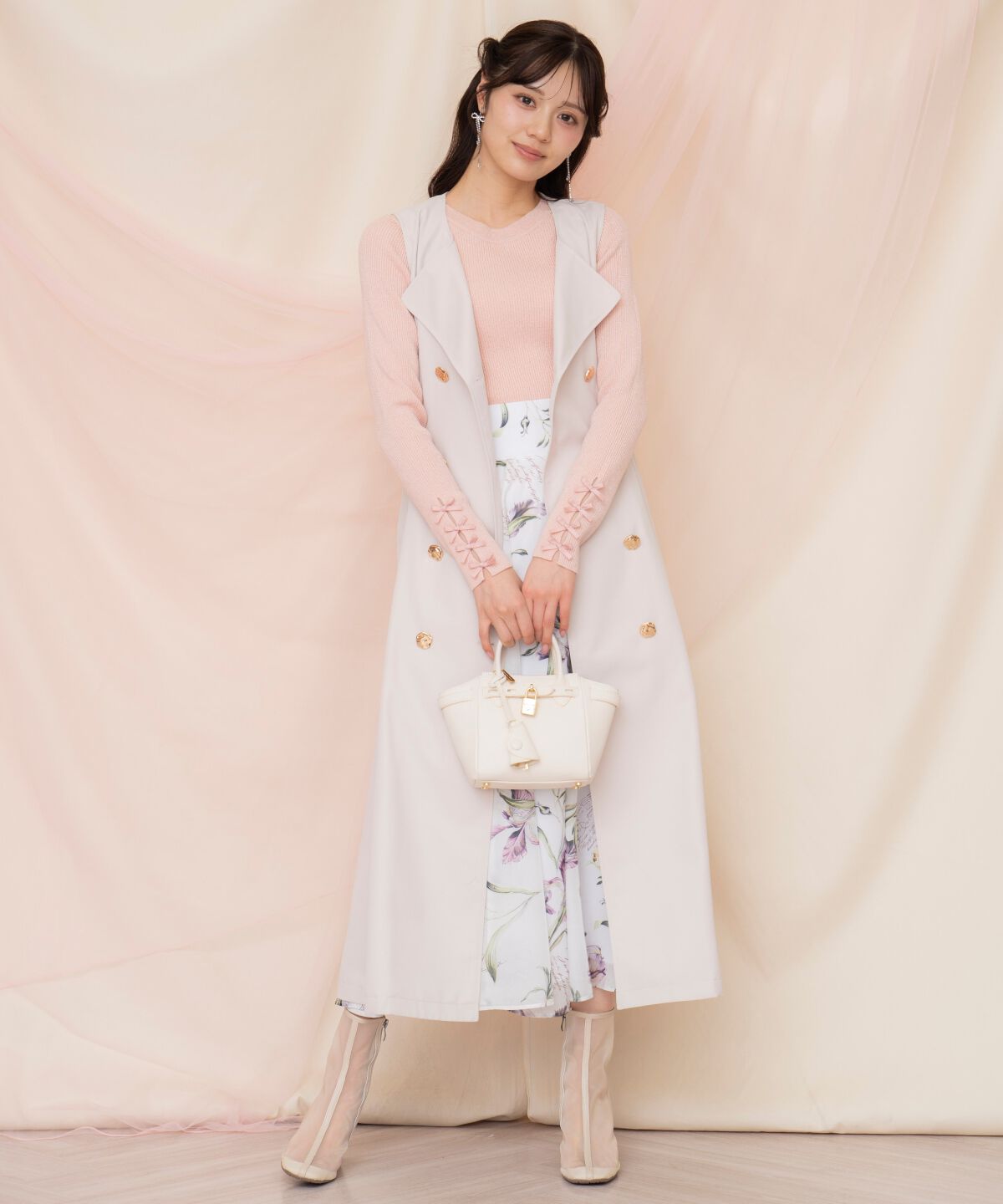 WILLSELECTION「袖リボンボトルネックニット」|ニット・セーター|