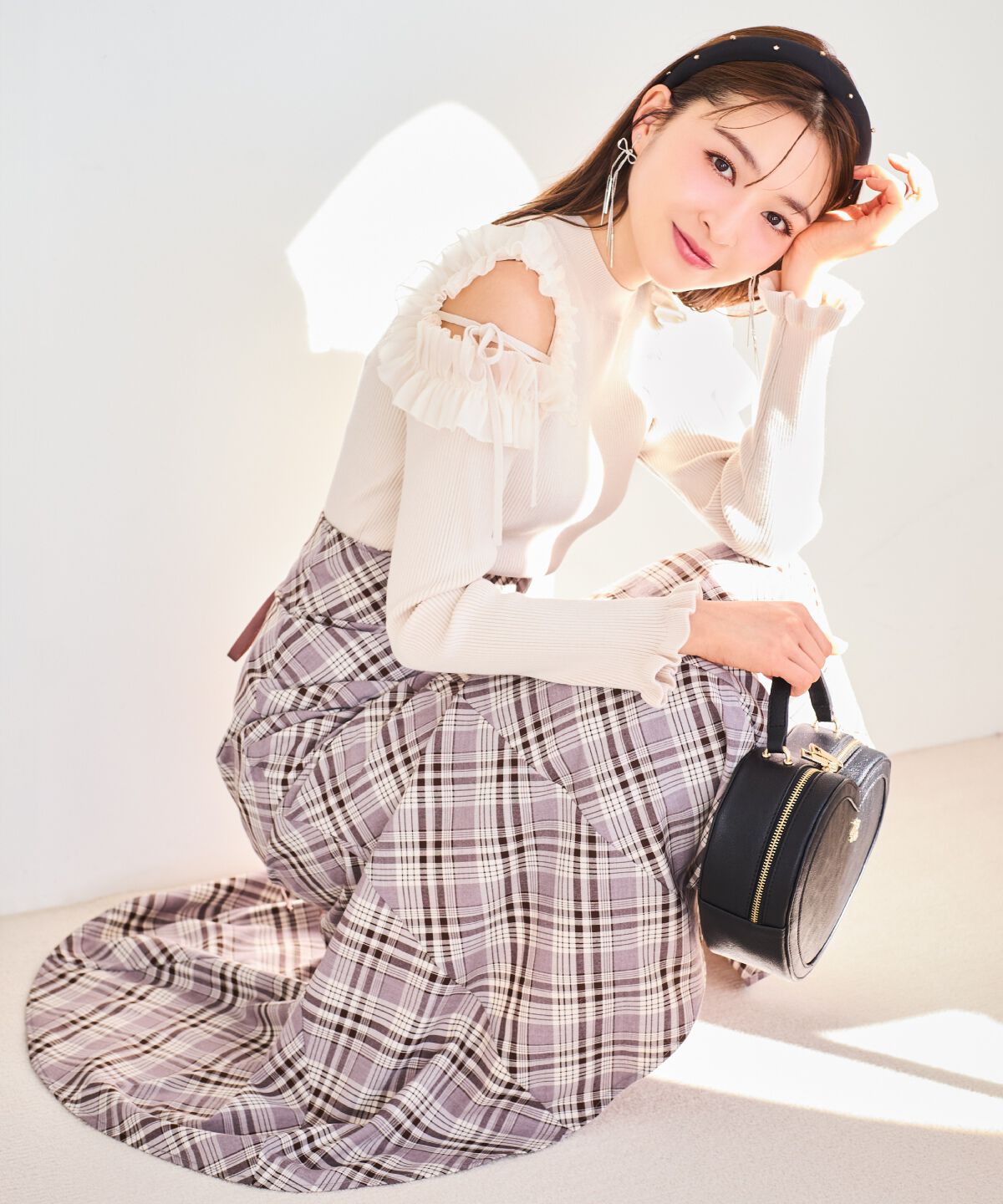 WILLSELECTION「ハイウエストマーメイドスカート」|フレア|茶系チェック