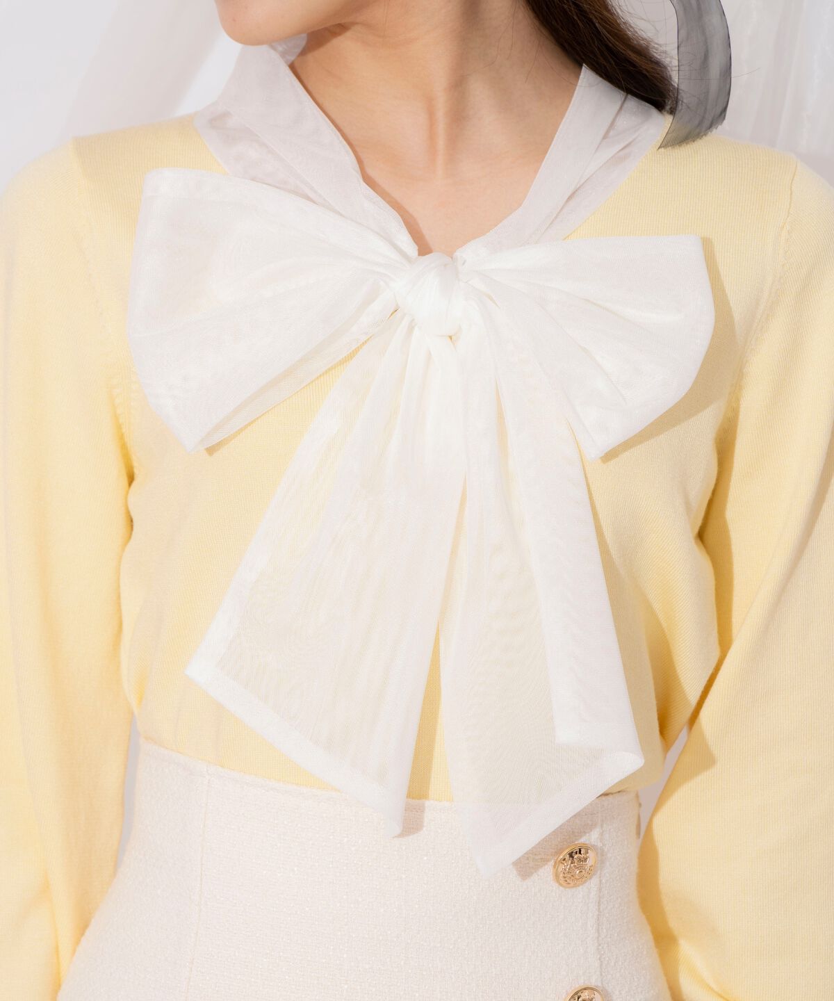 WILLSELECTION「レイヤード風ボウタイニット」|ニット・セーター|