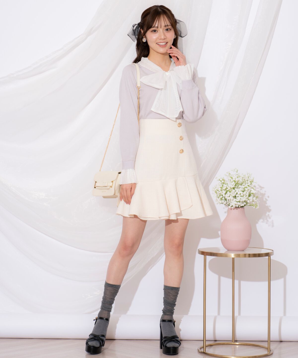 WILLSELECTION「レイヤード風ボウタイニット」|ニット・セーター|