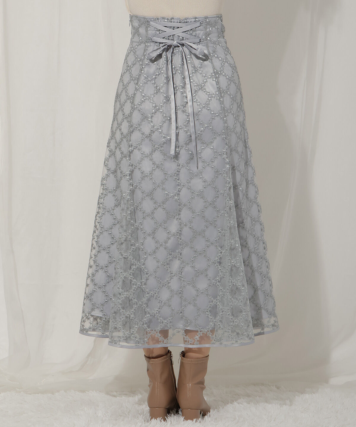 WILLSELECTION「エンブロイダリーチュールソフトマーメイドスカート」|フレア|