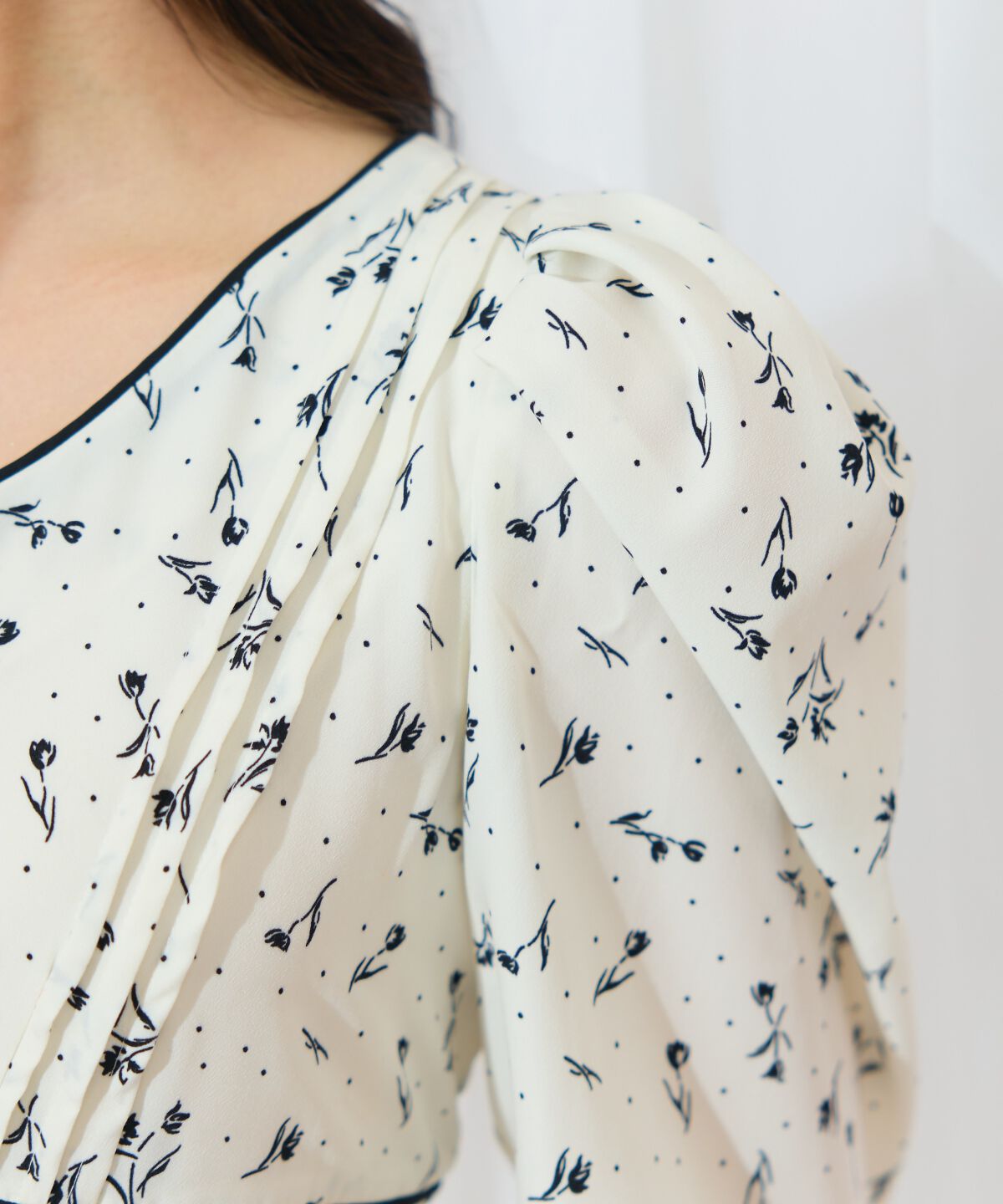 WILLSELECTION「フラワードットパイピングフレアワンピース」|ワンピース|