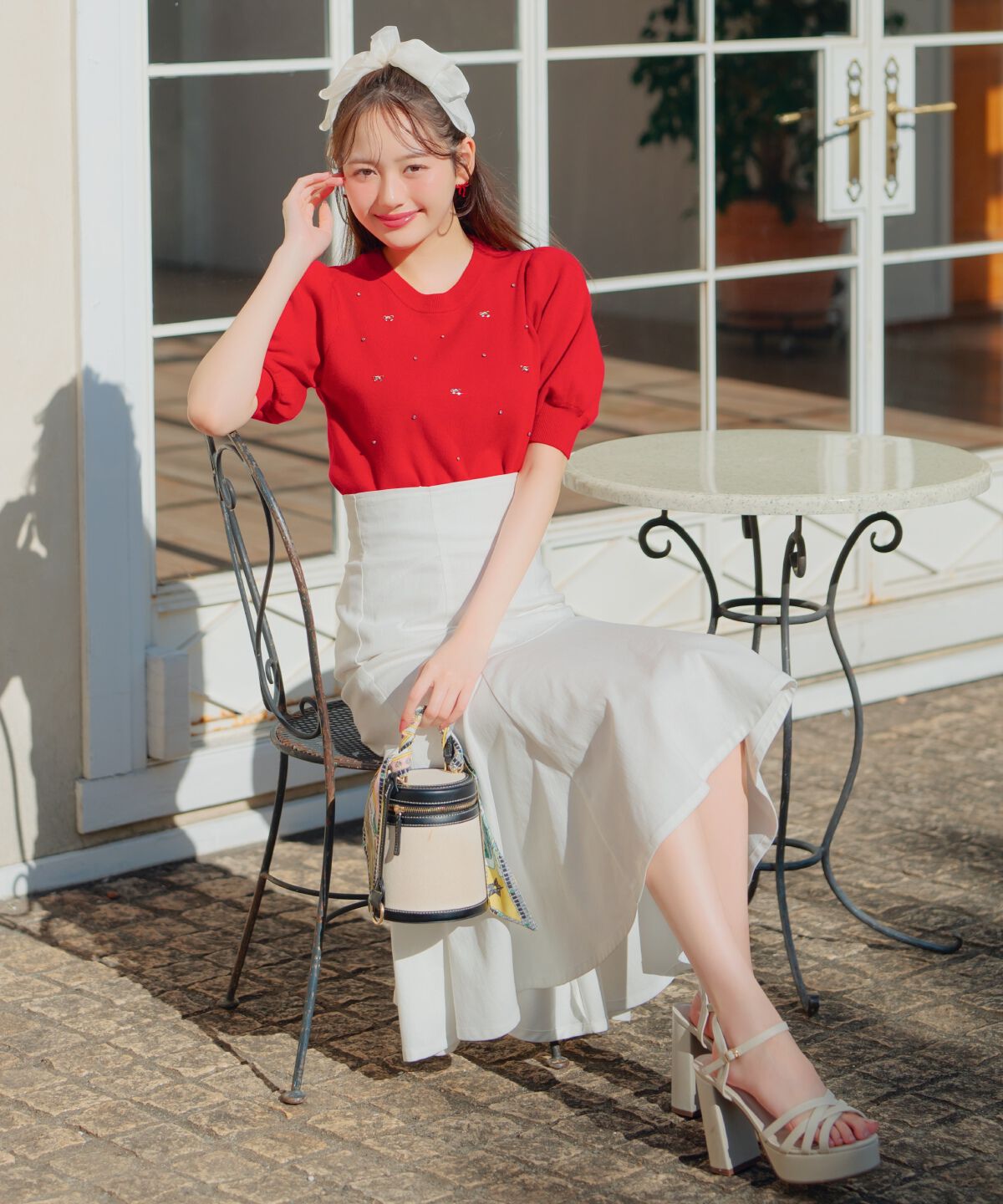 WILLSELECTION「ビジュー＆リボンパーツニットプルオーバー」|ニット・セーター|