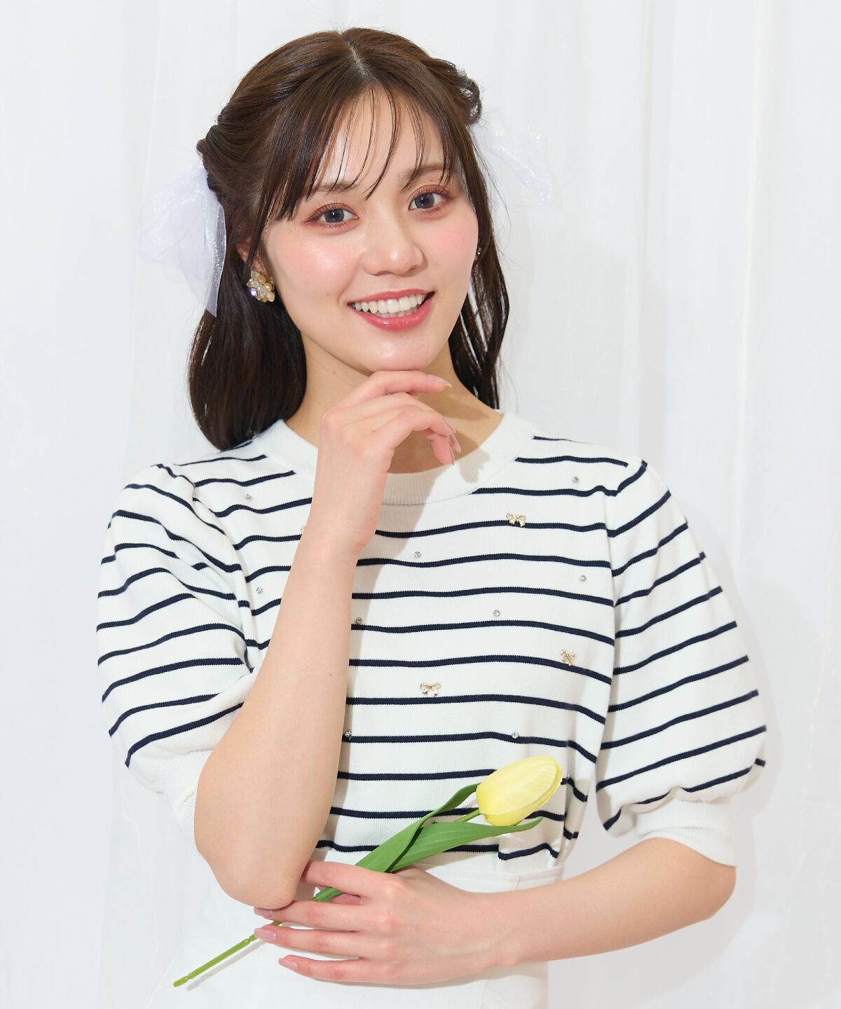 WILLSELECTION「ビジュー＆リボンパーツニットプルオーバー」|ニット・セーター|