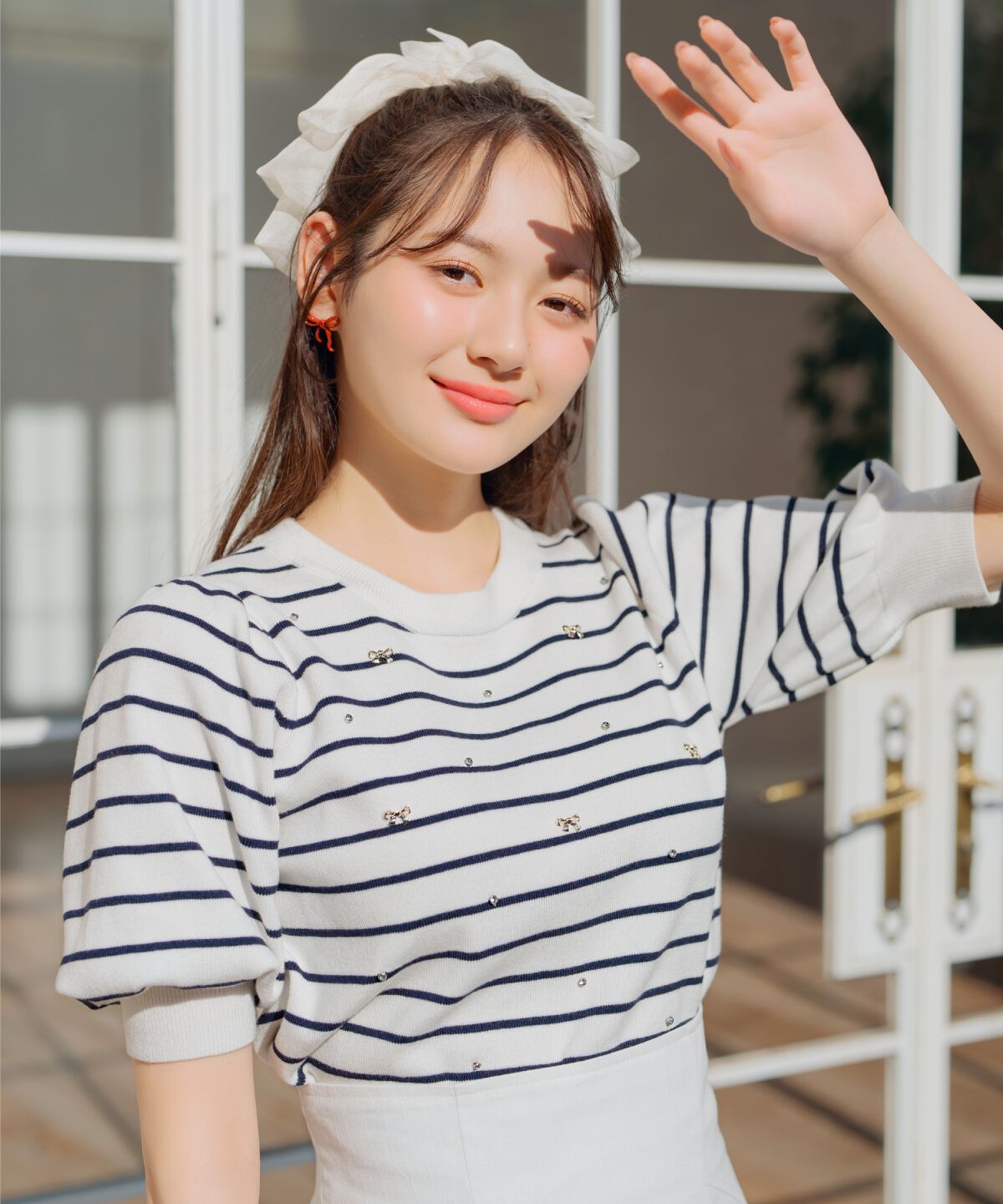 WILLSELECTION「ビジュー＆リボンパーツニットプルオーバー」|ニット・セーター|