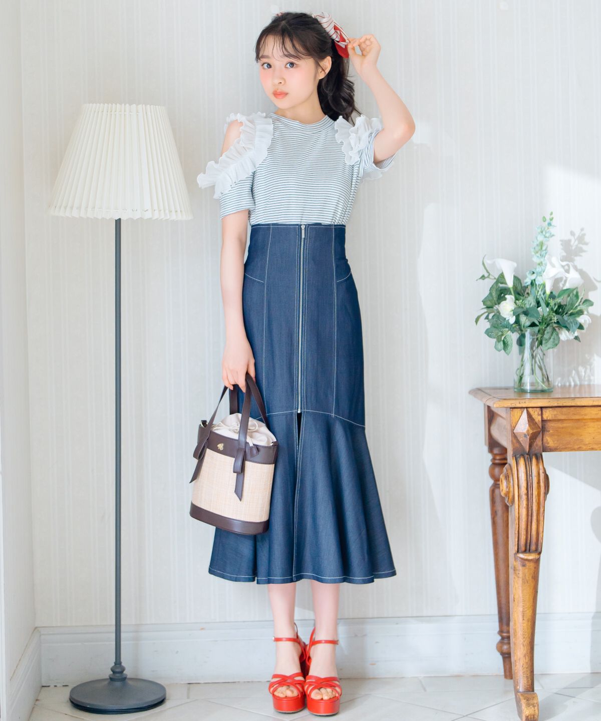 WILLSELECTION「ZIPデザインスリットマーメイドスカート」|フレア|