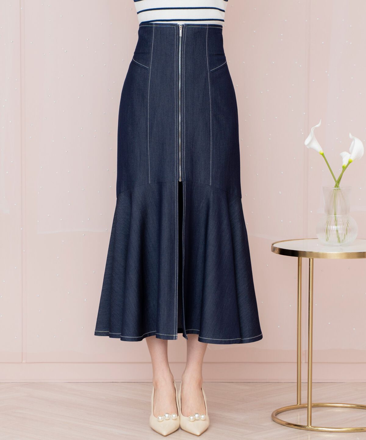 WILLSELECTION「ZIPデザインスリットマーメイドスカート」|フレア|