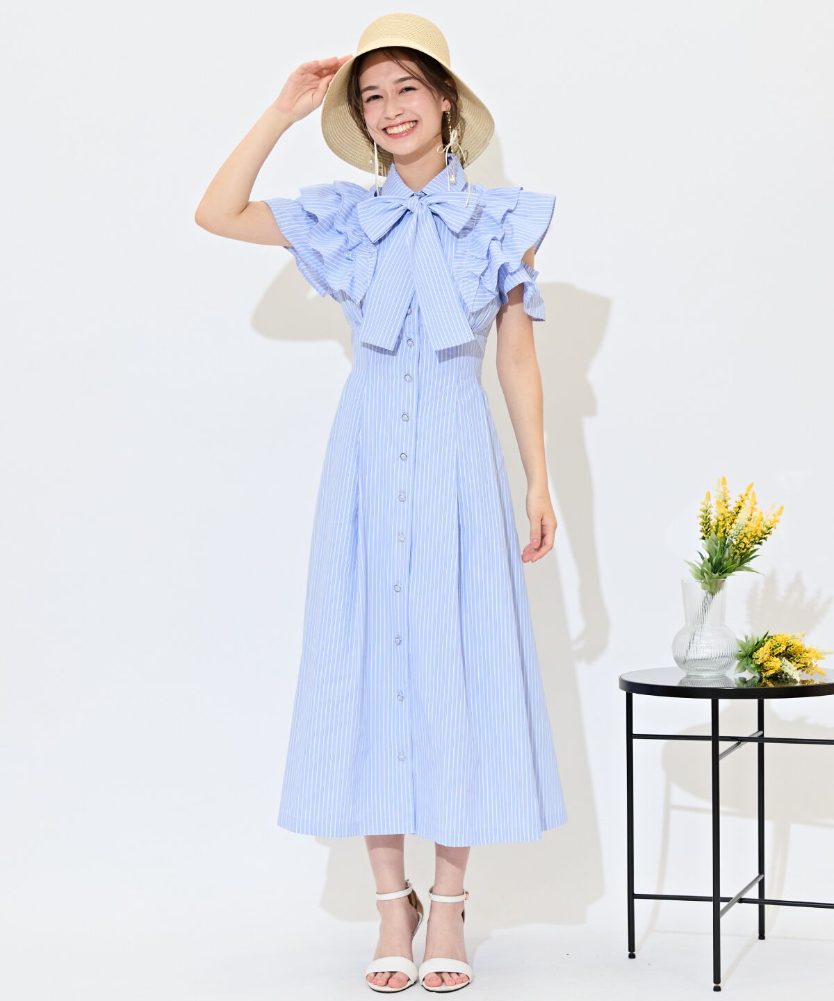 WILLSELECTION「ラッフルスリーブリボンタイワンピース」|ワンピース|purpleborderｽﾄﾗｲﾌﾟ