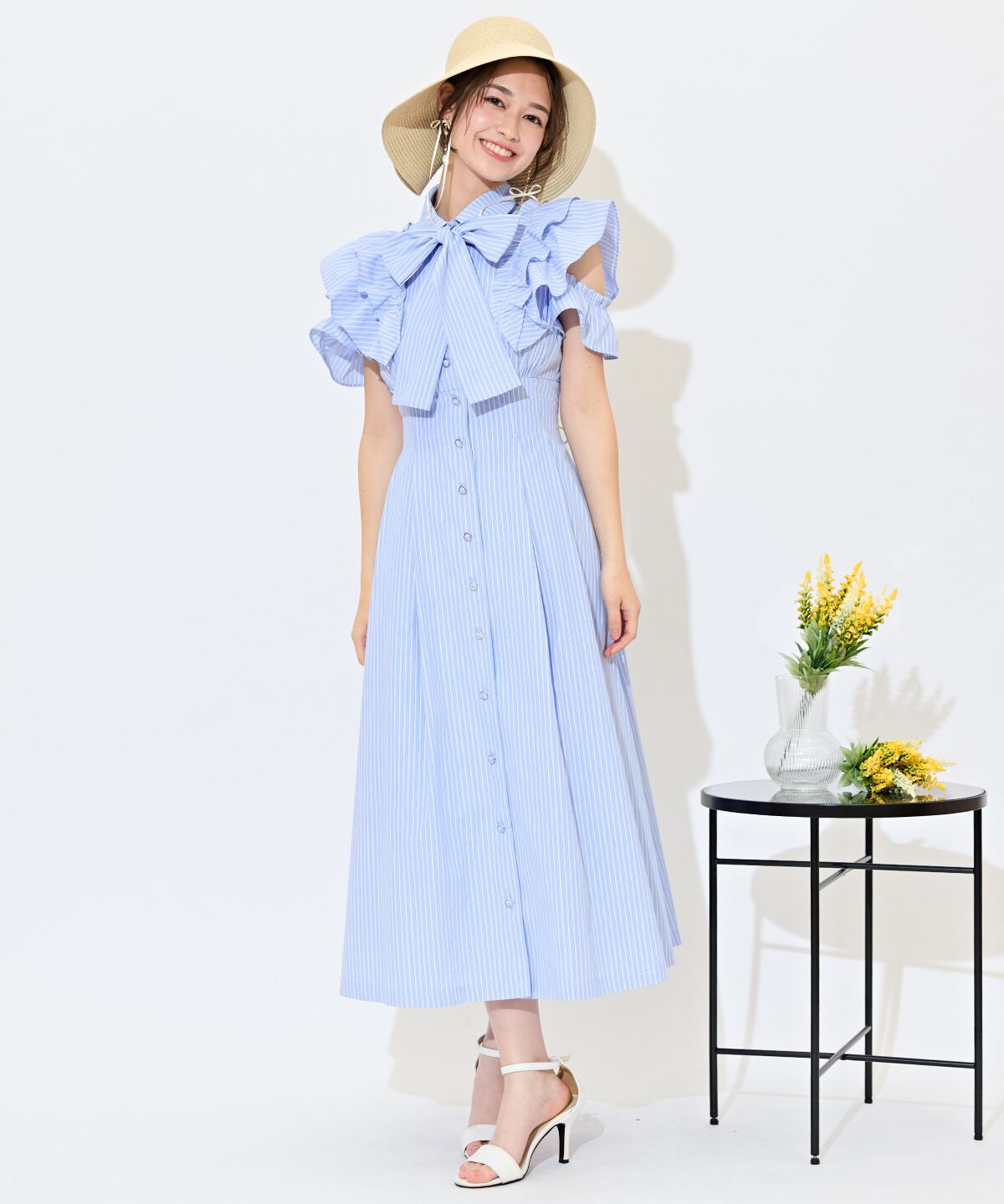 WILLSELECTION「ラッフルスリーブリボンタイワンピース」|ワンピース|