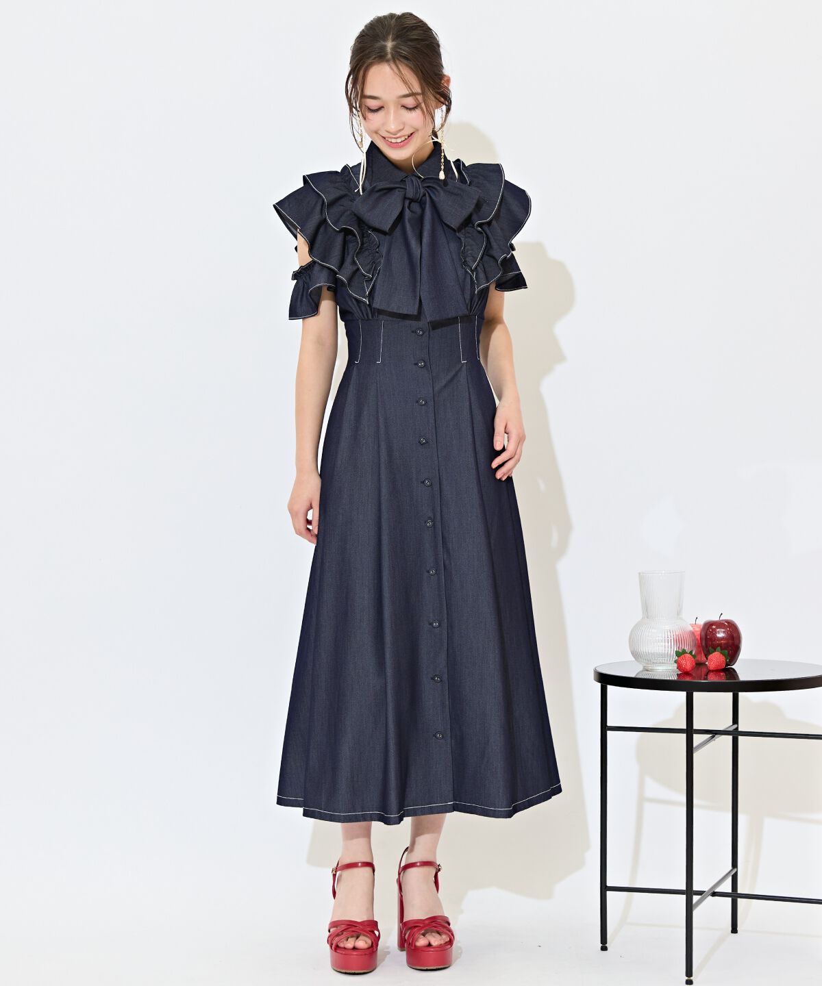 WILLSELECTION「ラッフルスリーブリボンタイワンピース」|ワンピース|