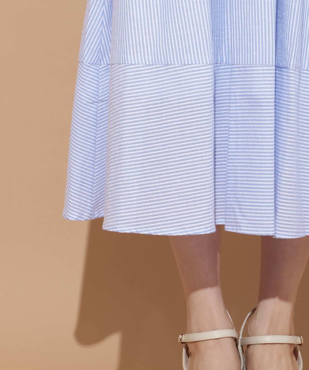 WILLSELECTION「ウエストシャーリングストライプワンピース」|ワンピース|