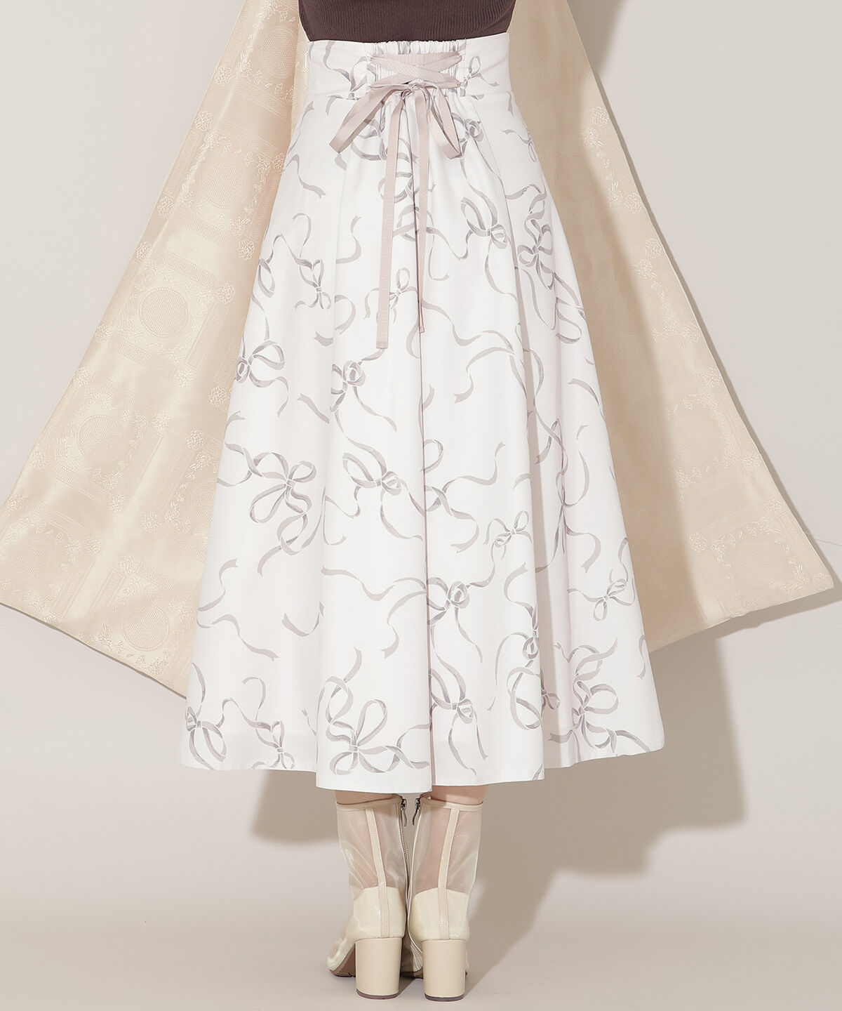 WILLSELECTION「リボンプリントフレアスカート」|フレア|