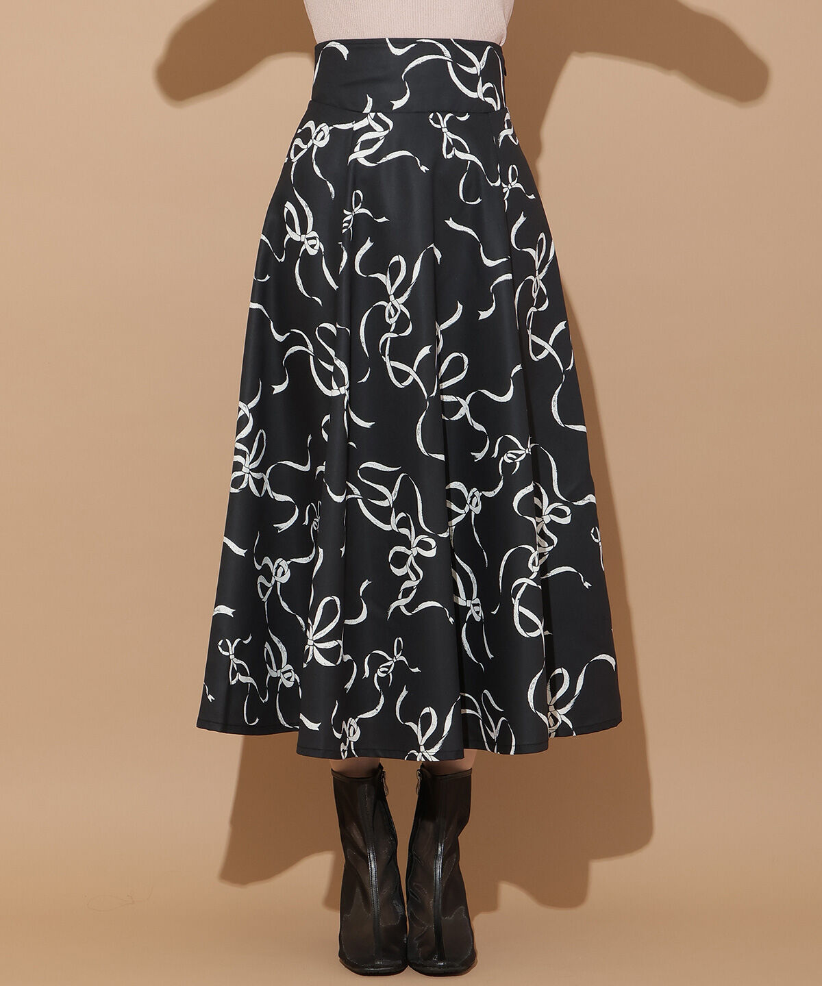 WILLSELECTION「リボンプリントフレアスカート」|フレア|