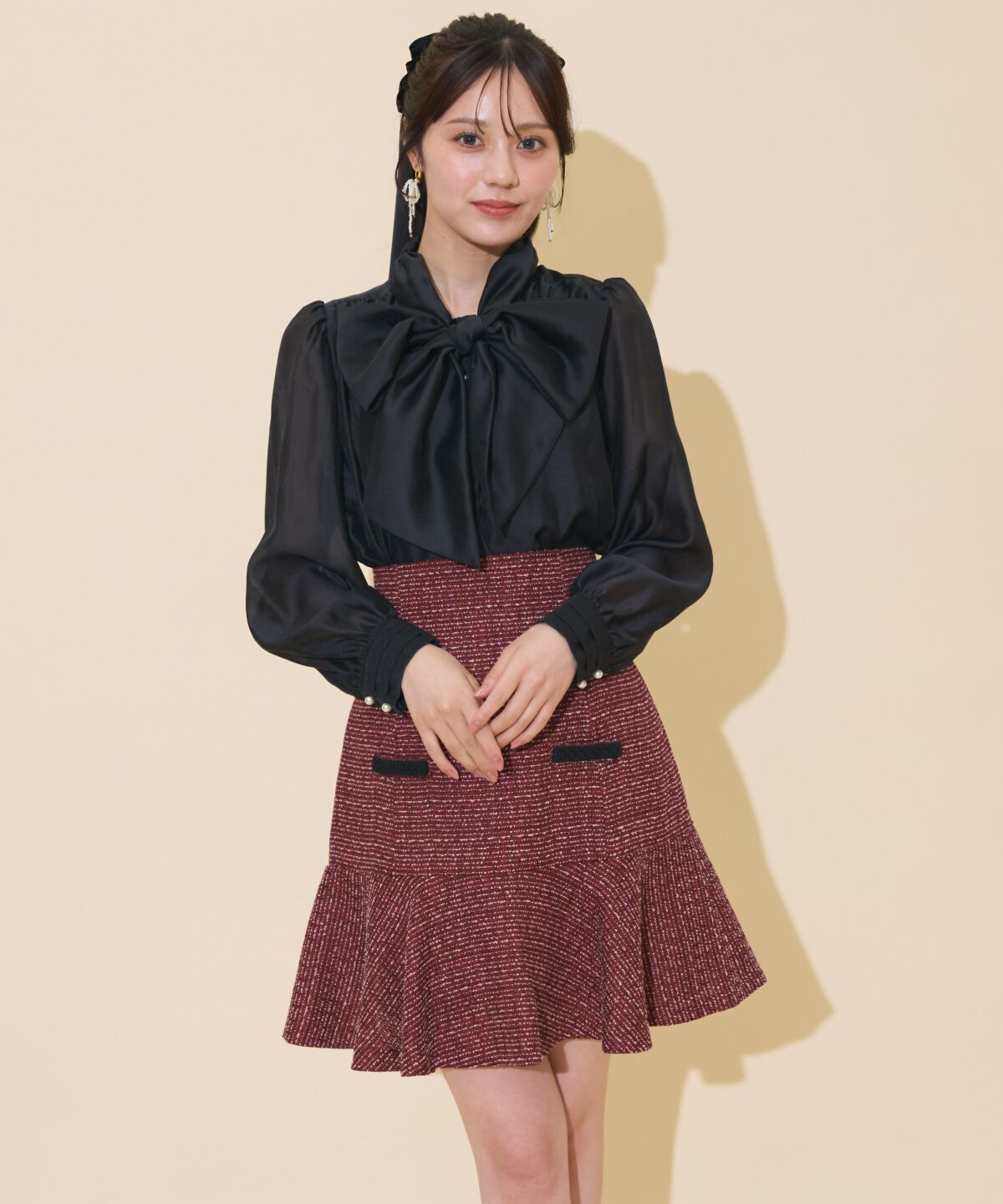 WILLSELECTION「ブレードデザインツイードミニスカート」|フレア|