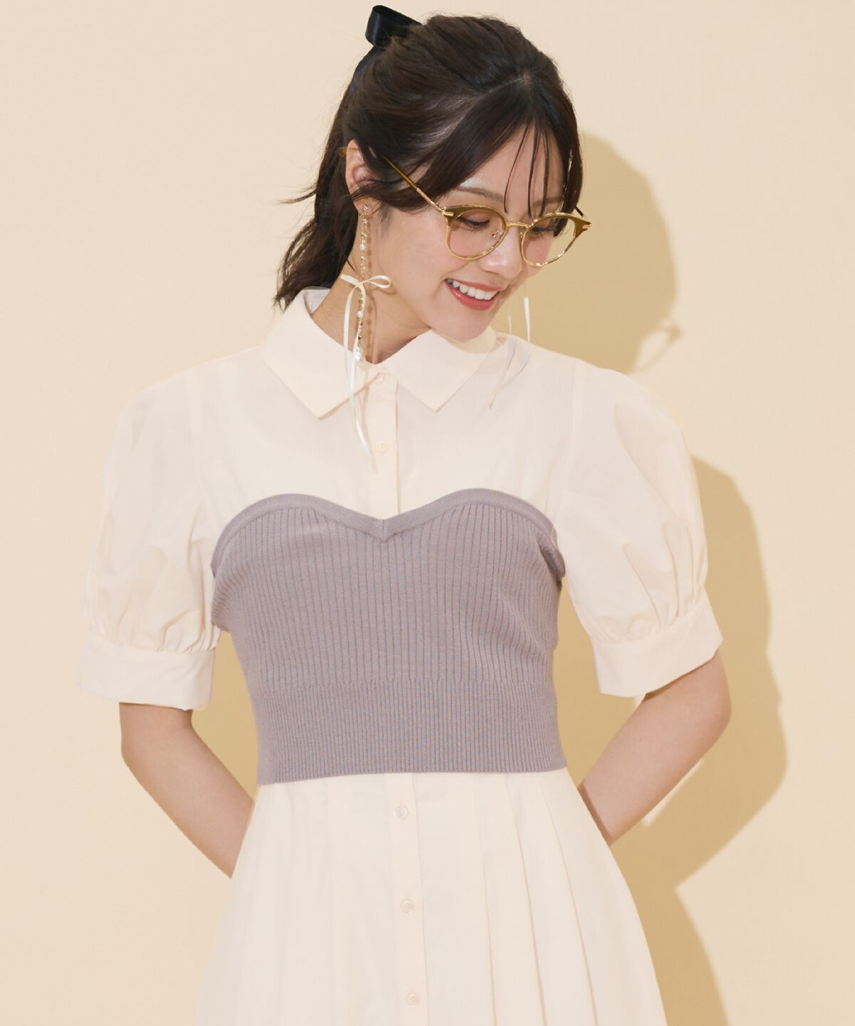 WILLSELECTION「ビスチェレイヤードタックシャツワンピース」|ワンピース|