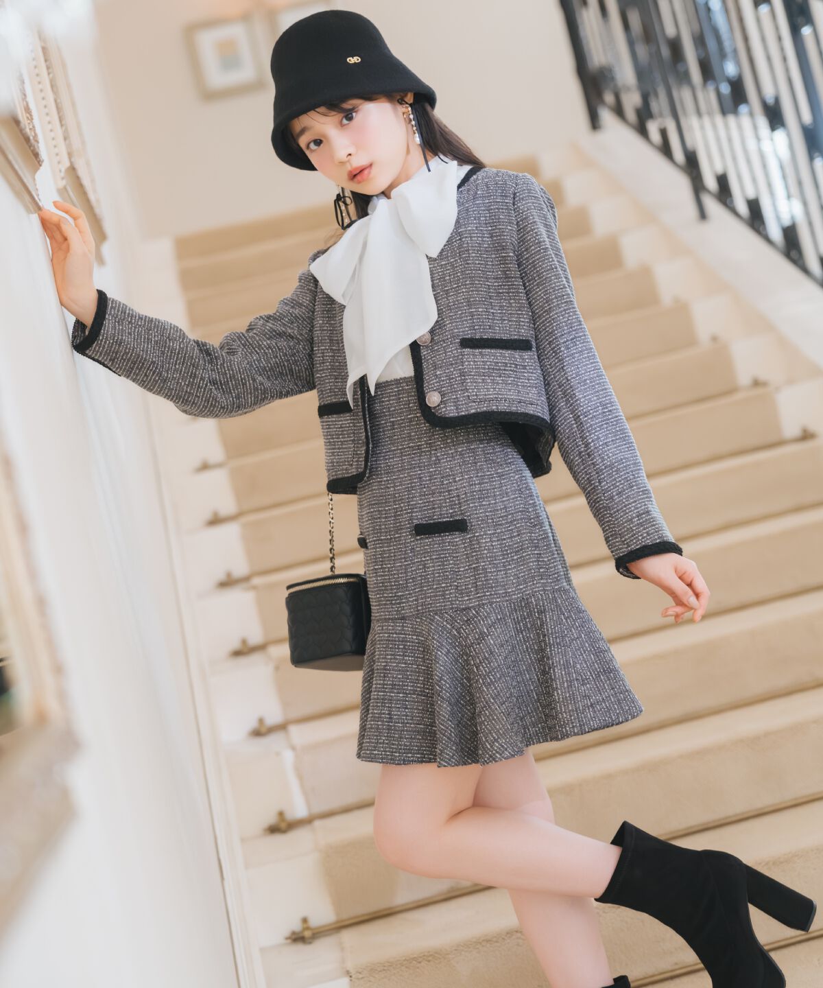 WILLSELECTION「ブレードデザインノーカラーツイードジャケット」|ノーカラージャケット|