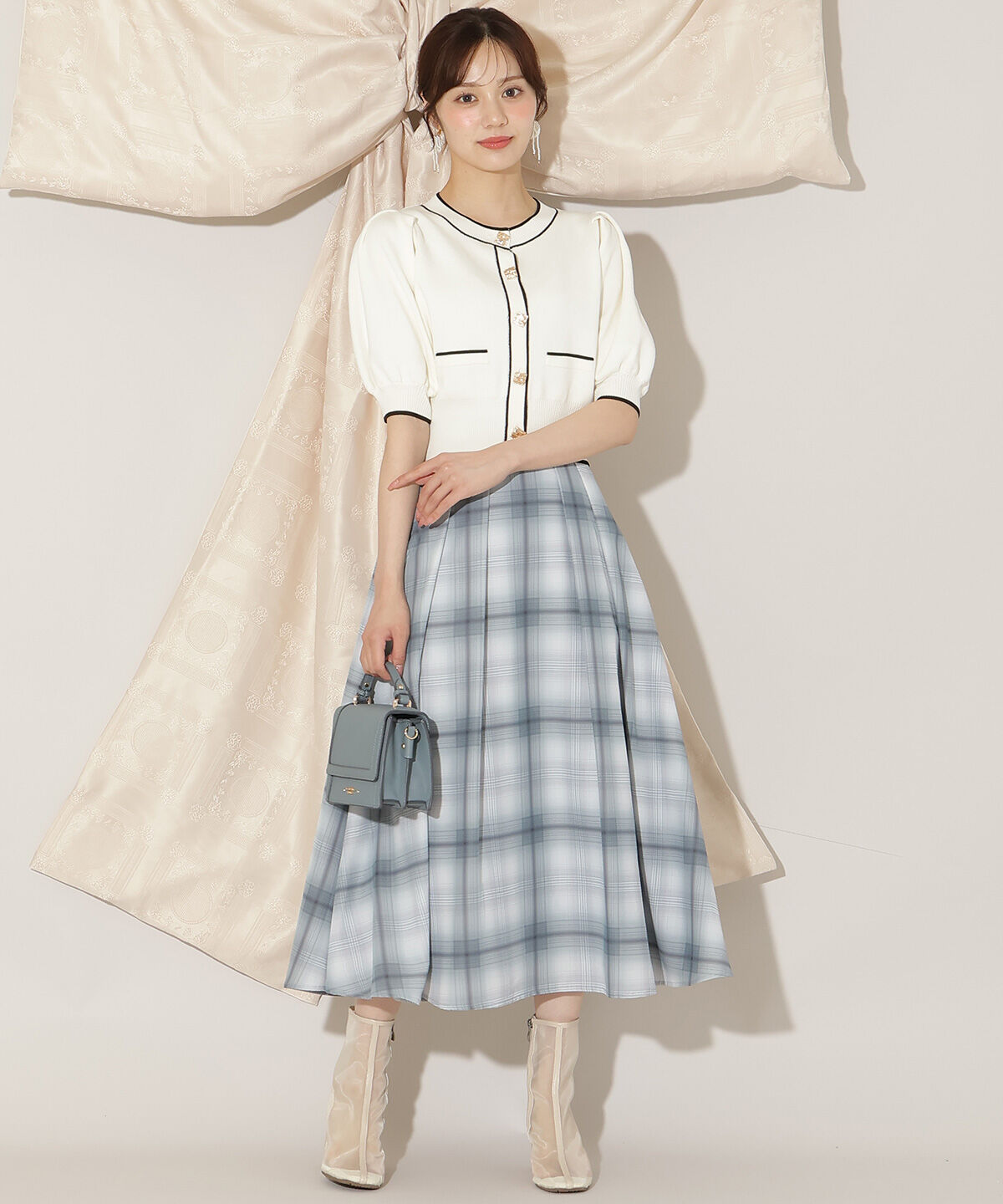 WILLSELECTION「オリジナルチェックタックフレアスカート」|フレア|