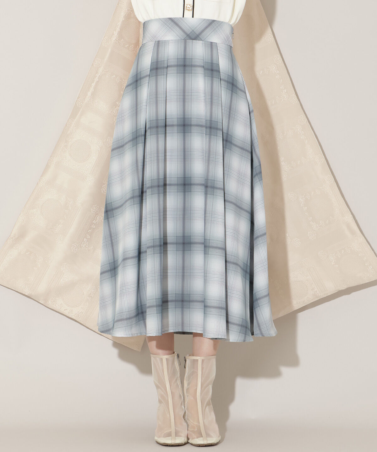 WILLSELECTION「オリジナルチェックタックフレアスカート」|フレア|